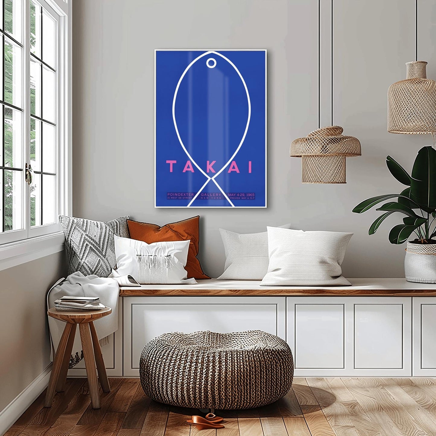 Minimalist Fishbone Art Print | Abstract Fish Poster | Takai Exhibition Gallery Wall Art | Mid-Century Modern Design | Nautical Decor