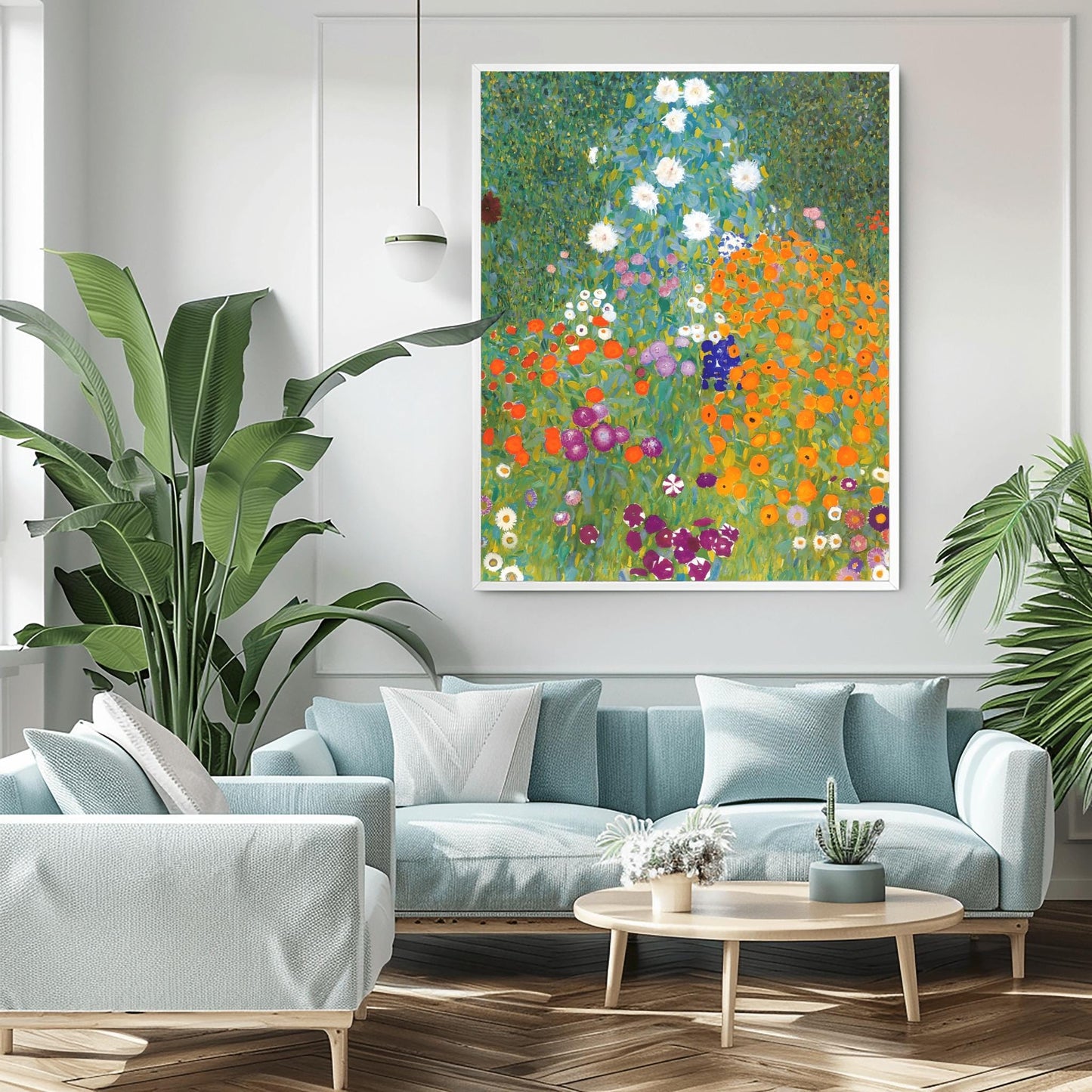 Gustav Klimt Inspired Garden Print | Vibrant Floral Impressionist Art | Lush Flower Field Wall Decor | Boho Home Decor Gift | Fine Art Print