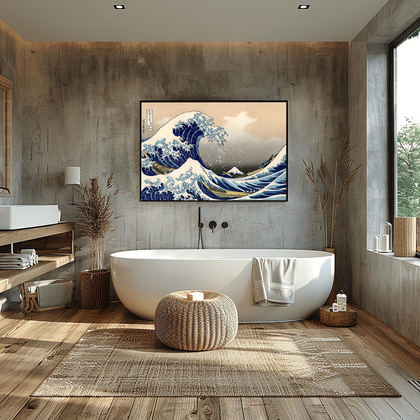 The Great Wave Off Kanagawa Print | Katsushika Hokusai Ukiyo-e Art | Japanese Woodblock Seascape | Iconic Ocean Wave Wall Art | Traditional