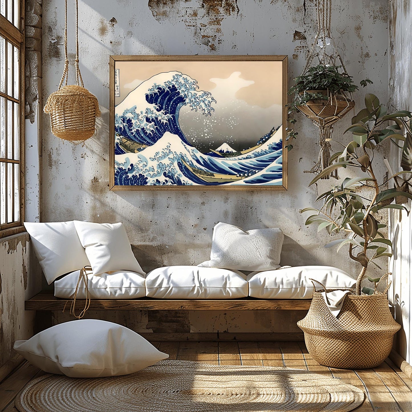 The Great Wave Off Kanagawa Print | Katsushika Hokusai Ukiyo-e Art | Japanese Woodblock Seascape | Iconic Ocean Wave Wall Art | Traditional