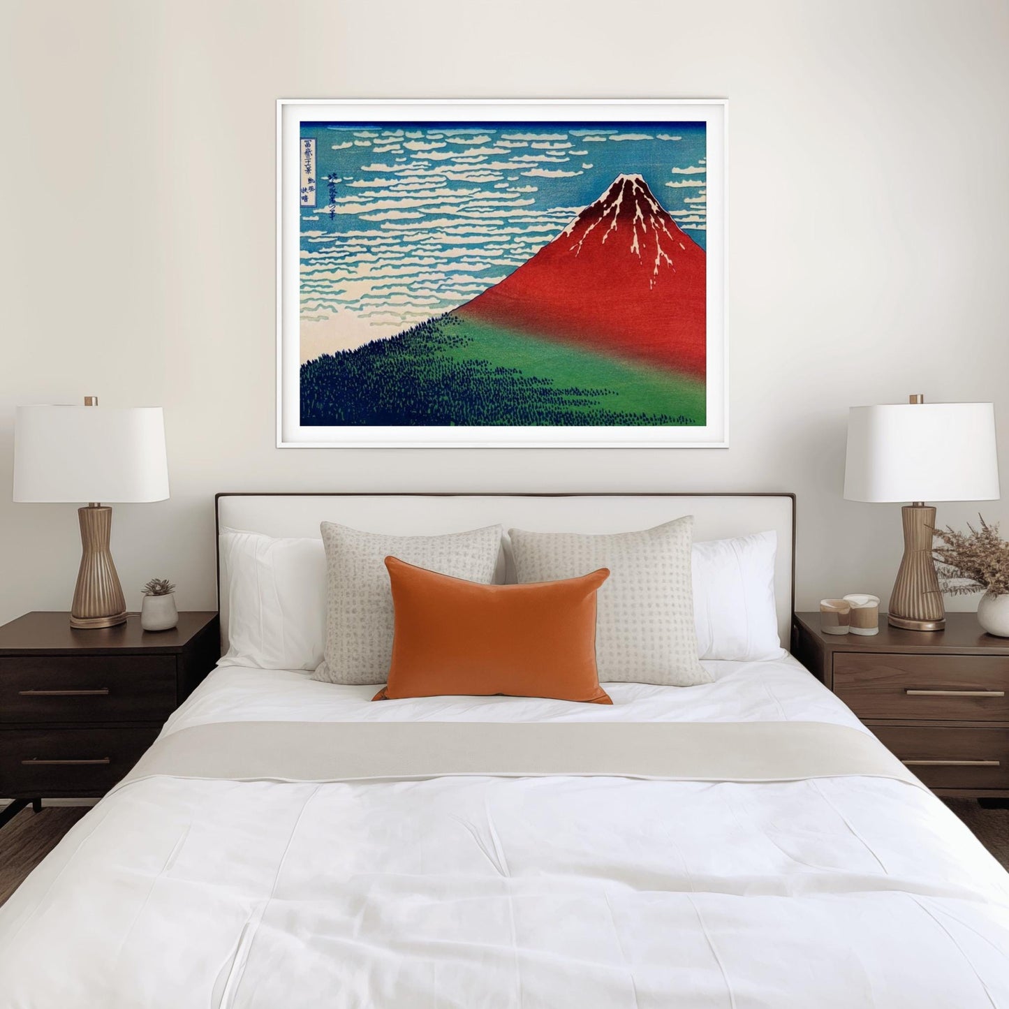 Katsushika Hokusai Red Fuji Print – Japanese Woodblock Mount Fuji Art, Ukiyo-e Landscape, Edo Period Decor