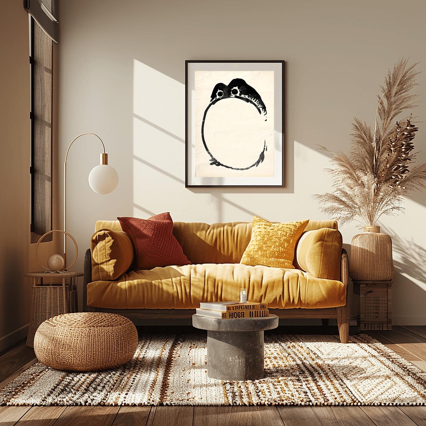 Matsumoto Hoji Zen Frog Art Print | Traditional Japanese Sumi-e | Minimalist Black Ink Frog Poster