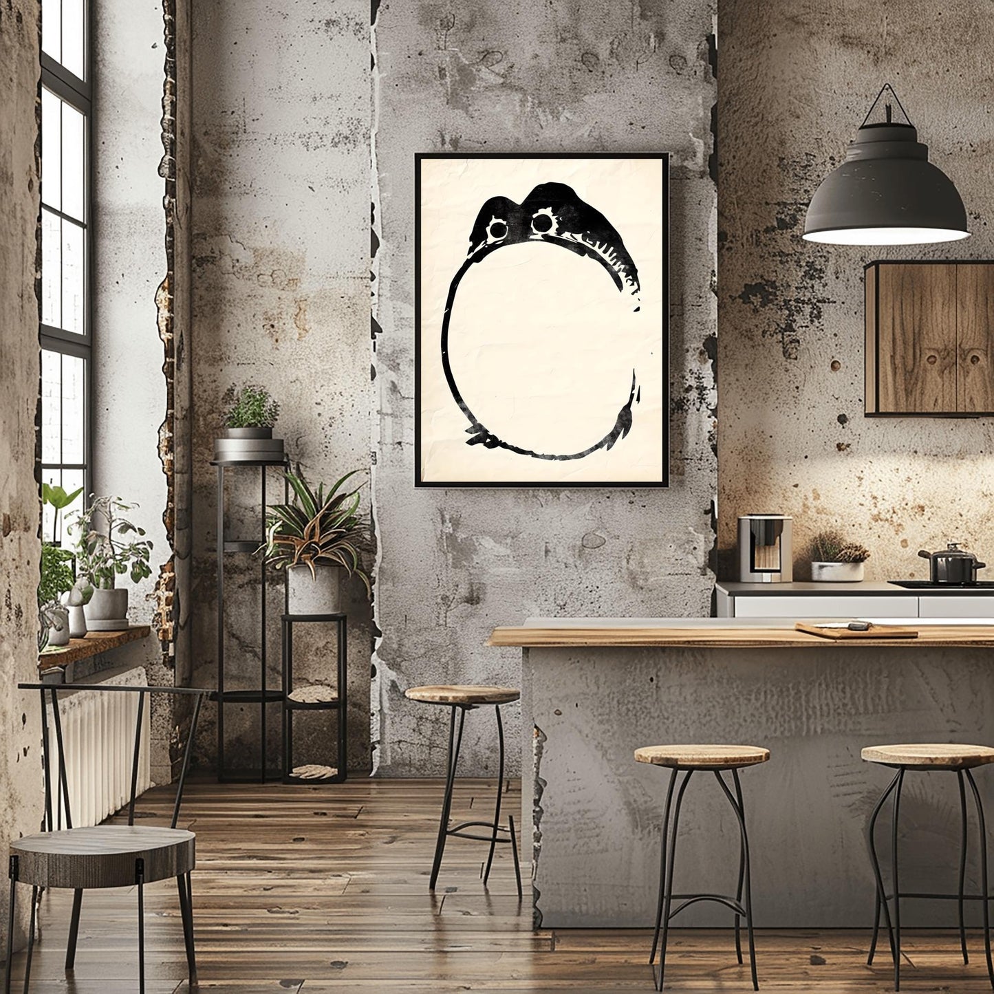 Matsumoto Hoji Zen Frog Art Print | Traditional Japanese Sumi-e | Minimalist Black Ink Frog Poster