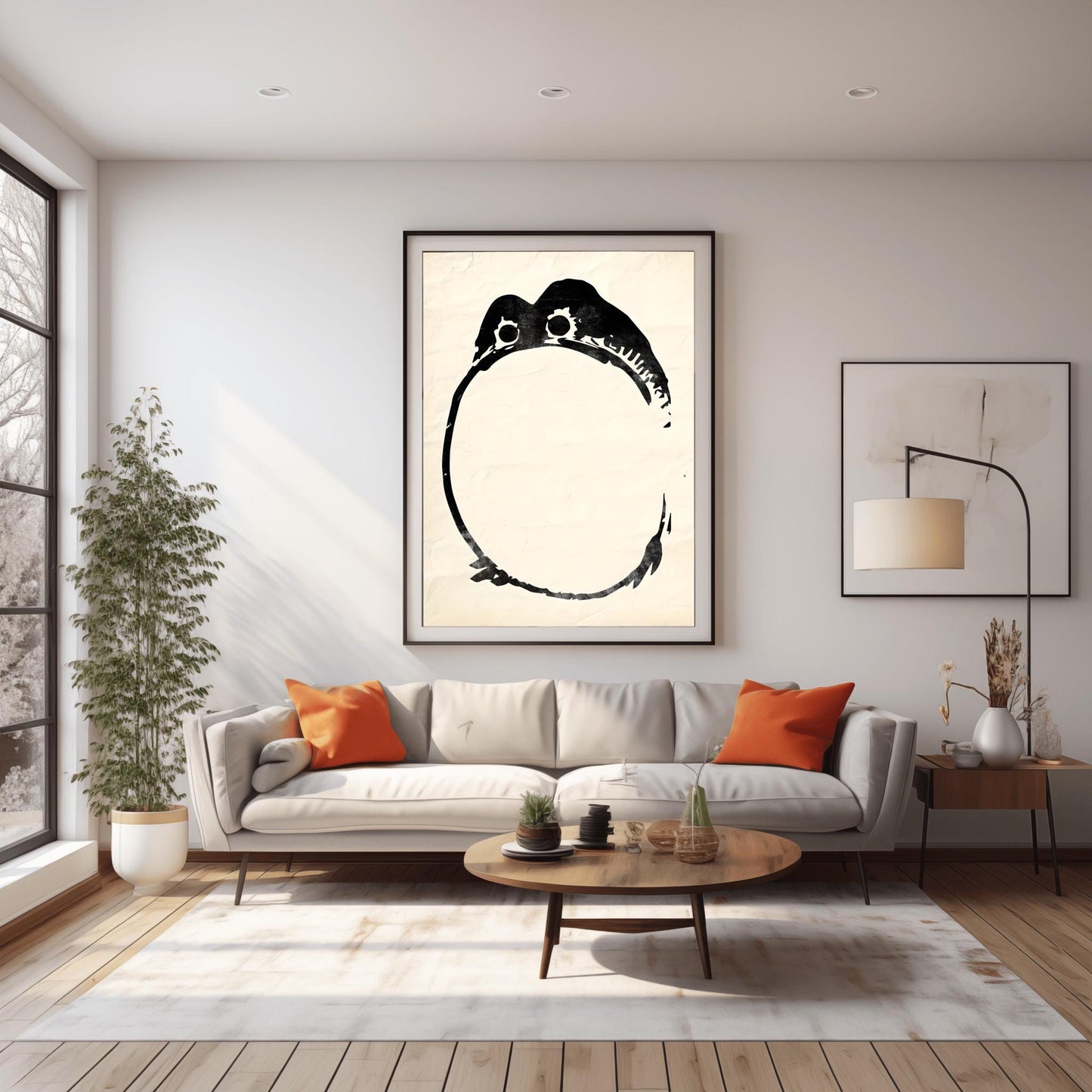 Matsumoto Hoji Zen Frog Art Print | Traditional Japanese Sumi-e | Minimalist Black Ink Frog Poster