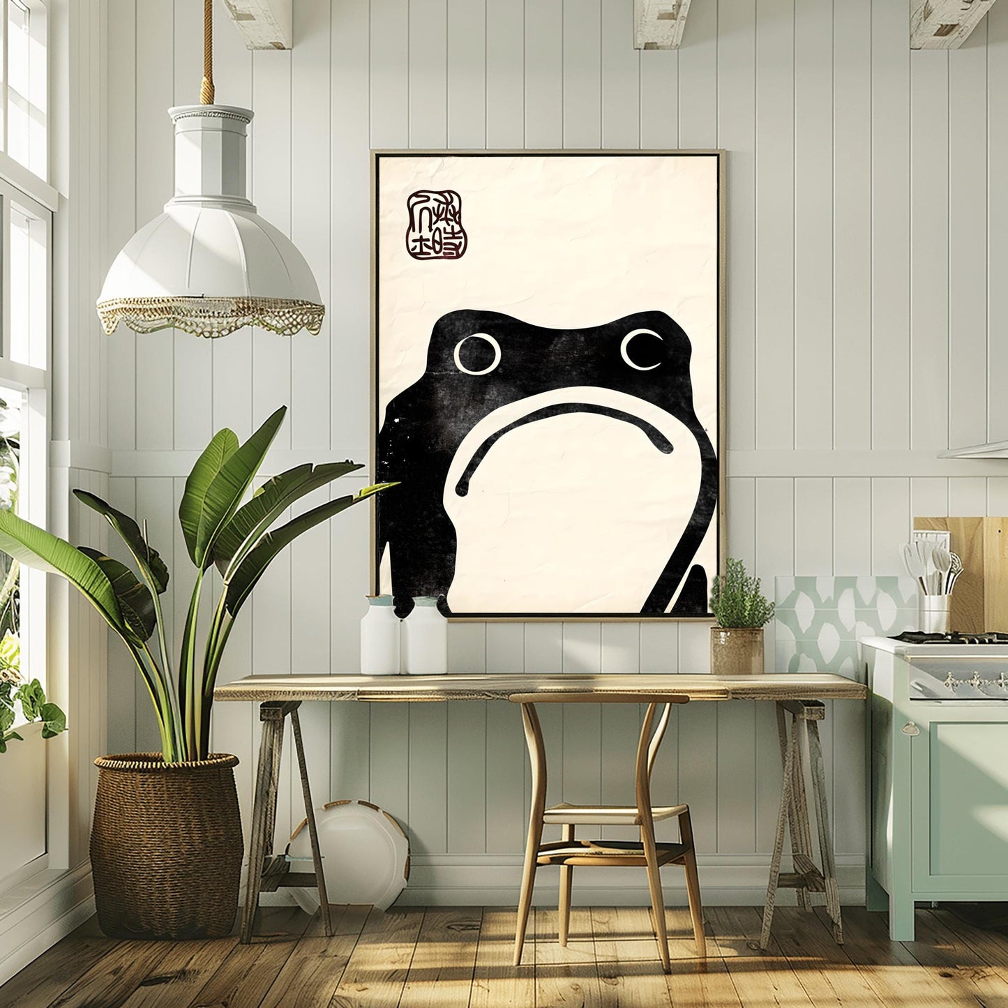 Matsumoto Hoji Zen Frog Print | Minimalist Japanese Sumi-e Art | Black Ink Frog Poster | Meditative Decor | Traditional Asian Wall Art