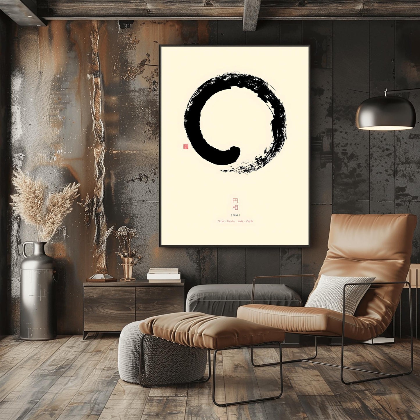 Enso Zen Circle Art Print | Minimalist Black Ink Brushstroke Poster | Japanese Calligraphy Wall Decor | Spiritual Home Art | Calm Meditation