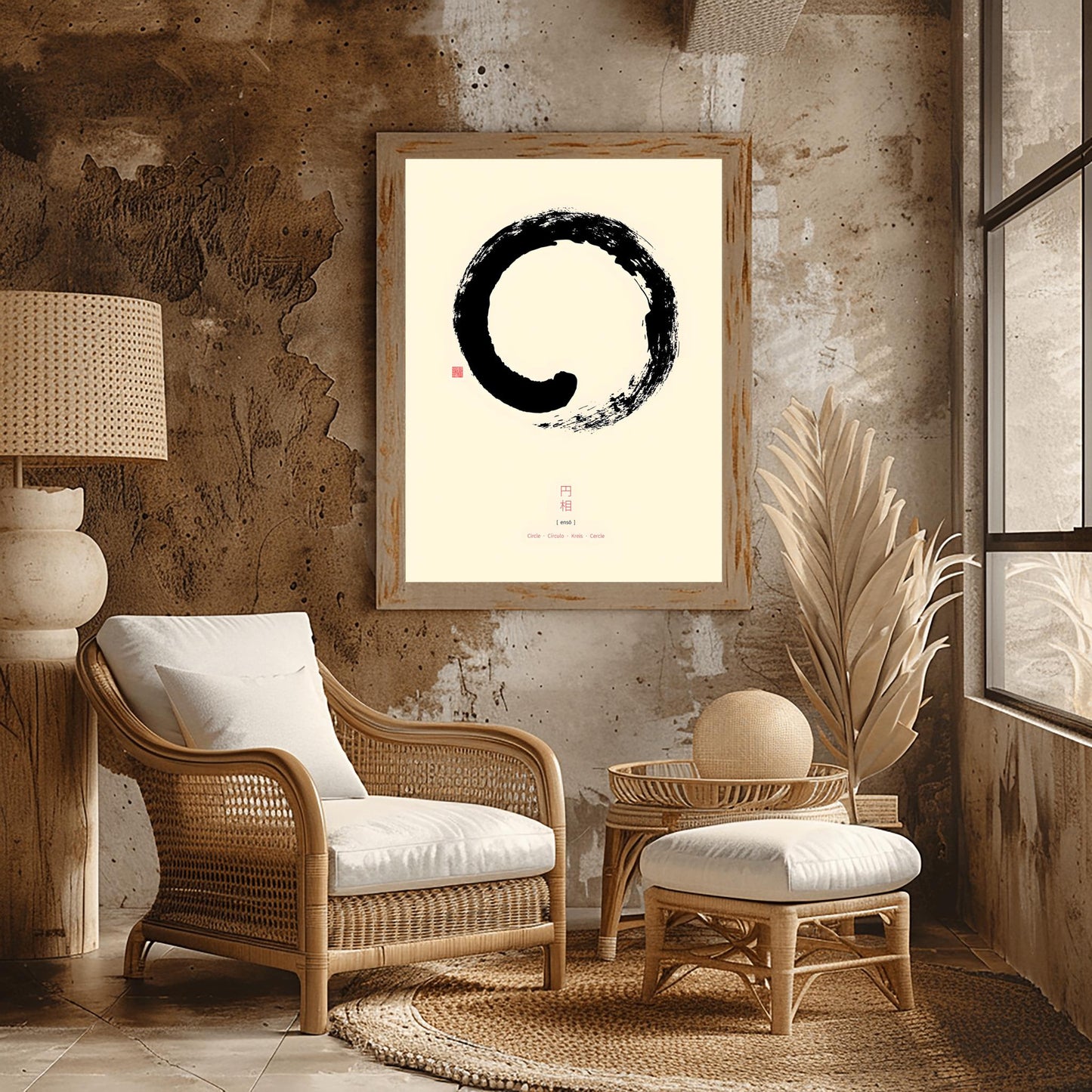 Enso Zen Circle Art Print | Minimalist Black Ink Brushstroke Poster | Japanese Calligraphy Wall Decor | Spiritual Home Art | Calm Meditation