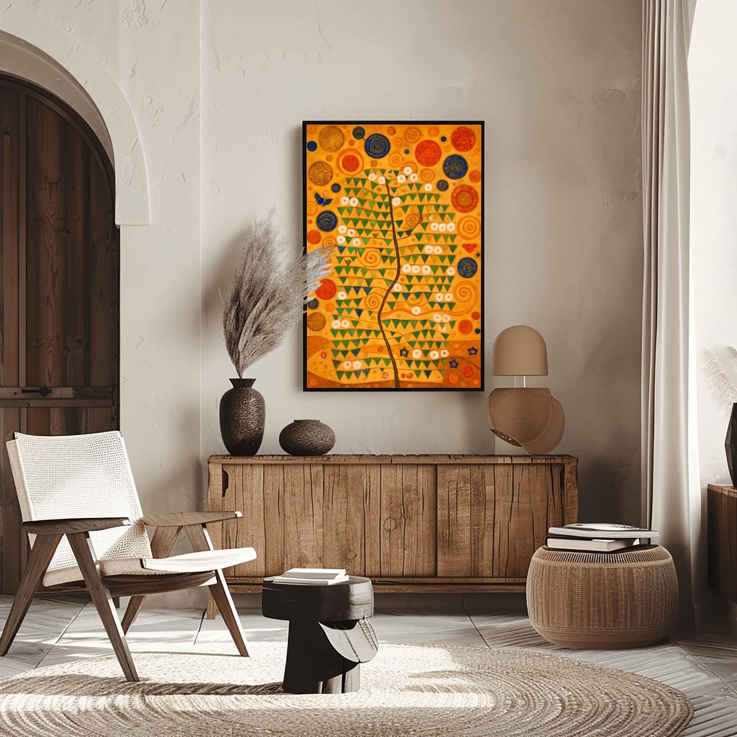 Gustav Klimt Tree of Life Poster, Art Nouveau Wall Decor, Golden Forest Print, Symbolist Whimsical Nature Painting for Home