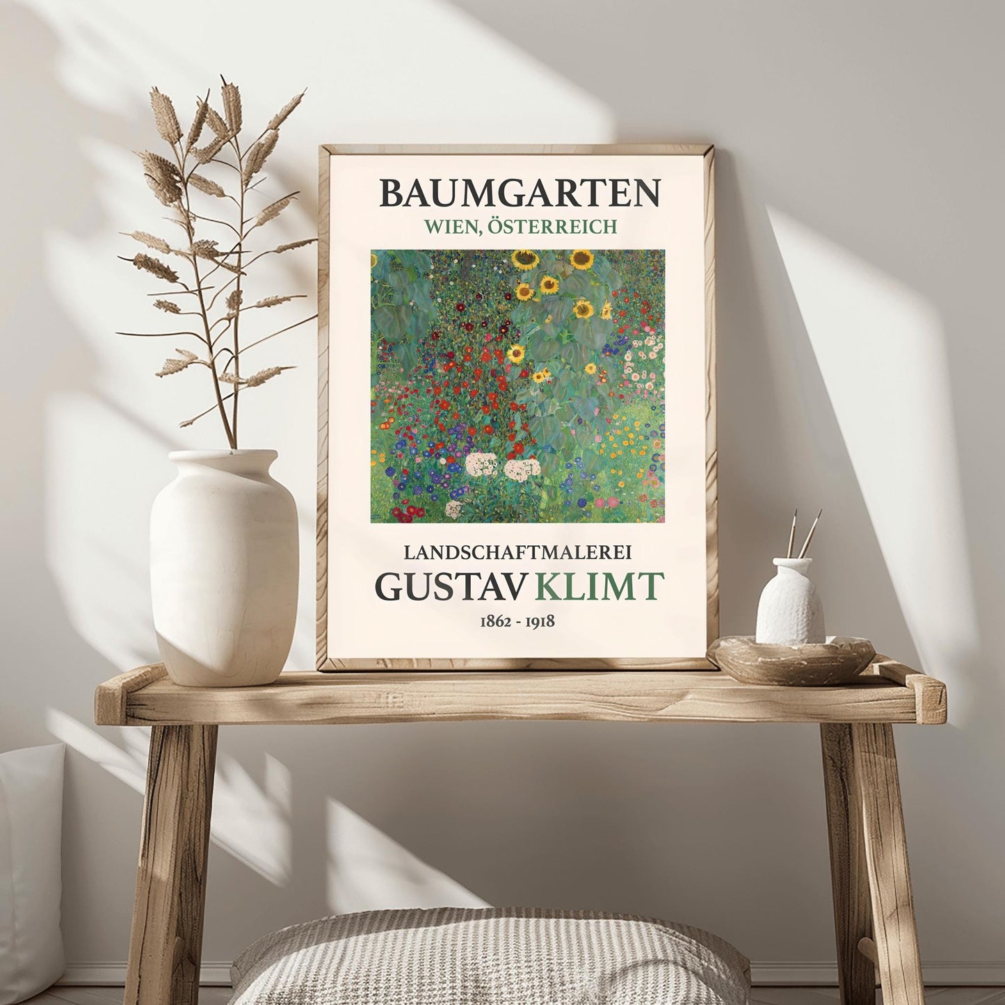 Gustav Klimt 'Baumgarten' Garden Art Print | Vibrant Floral Landscape Poster | Impressionist Wall Decor | Museum Quality Fine Art