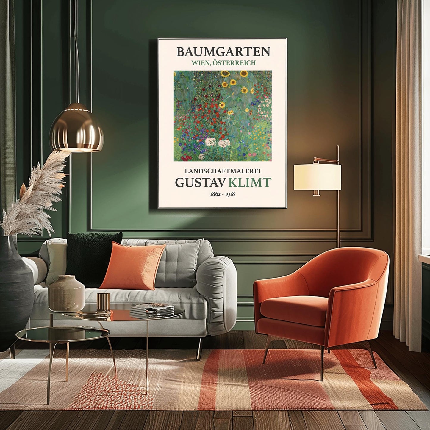 Gustav Klimt 'Baumgarten' Garden Art Print | Vibrant Floral Landscape Poster | Impressionist Wall Decor | Museum Quality Fine Art