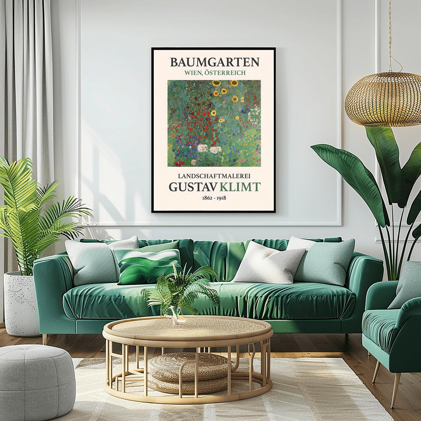 Gustav Klimt 'Baumgarten' Garden Art Print | Vibrant Floral Landscape Poster | Impressionist Wall Decor | Museum Quality Fine Art