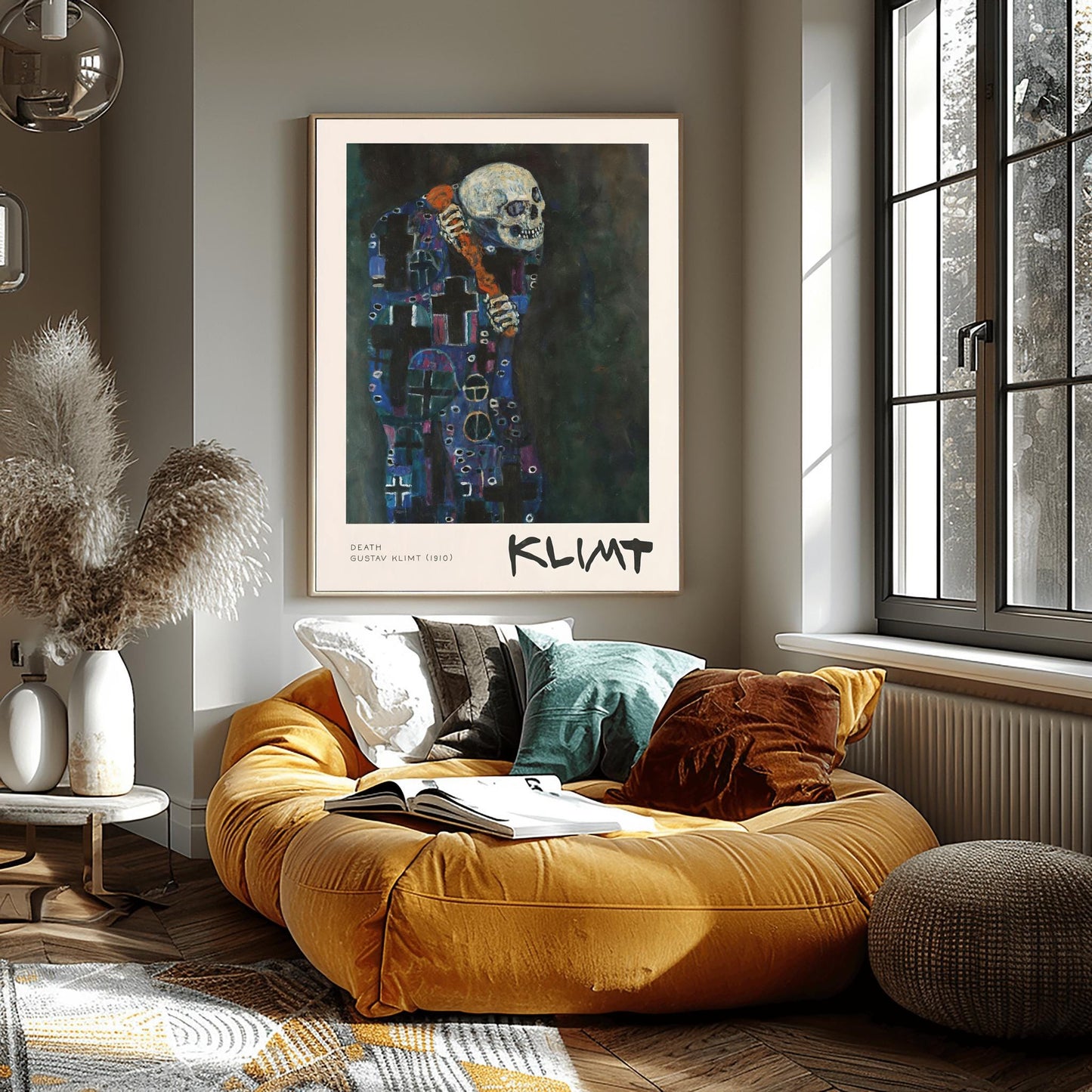 Gustav Klimt Death Print | Gothic Halloween Decor | Symbolism Art | Vienna Secession Poster | Famous Painting
