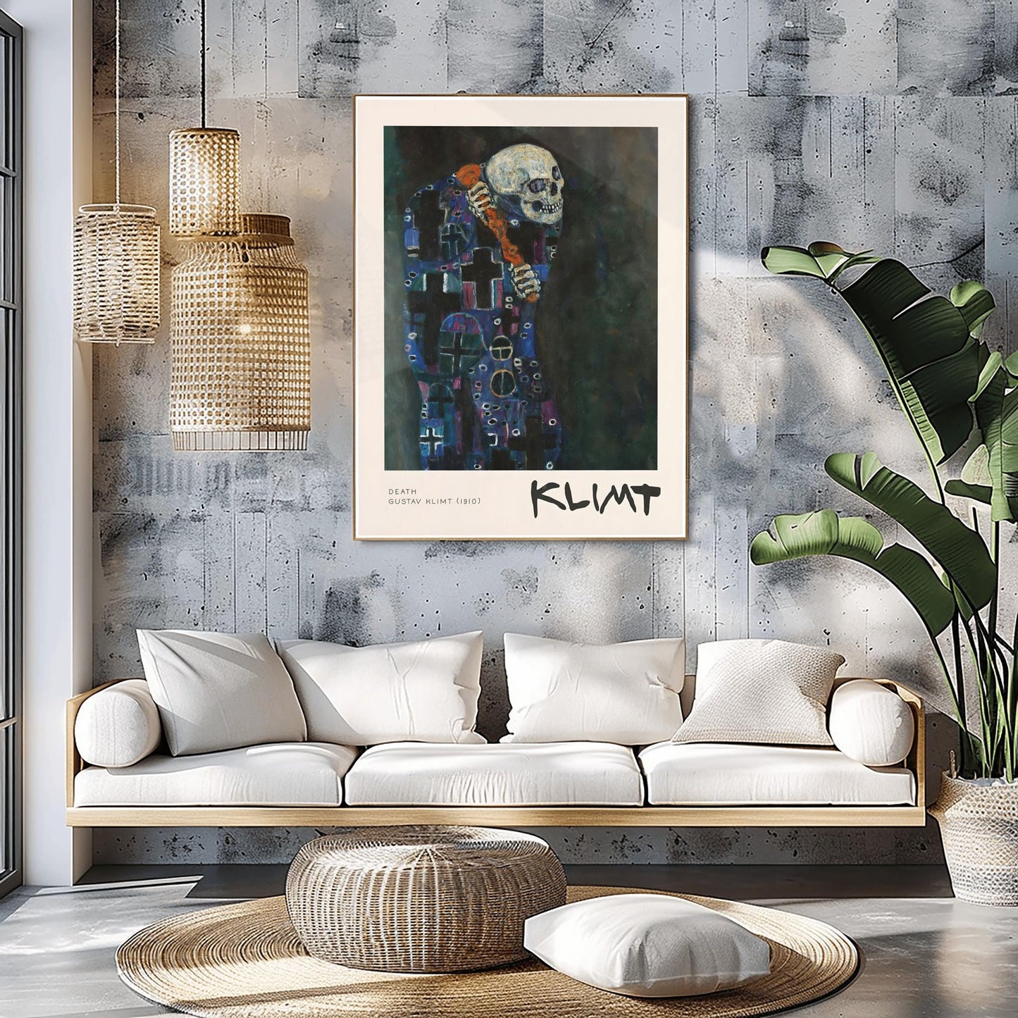 Gustav Klimt Death Print | Gothic Halloween Decor | Symbolism Art | Vienna Secession Poster | Famous Painting