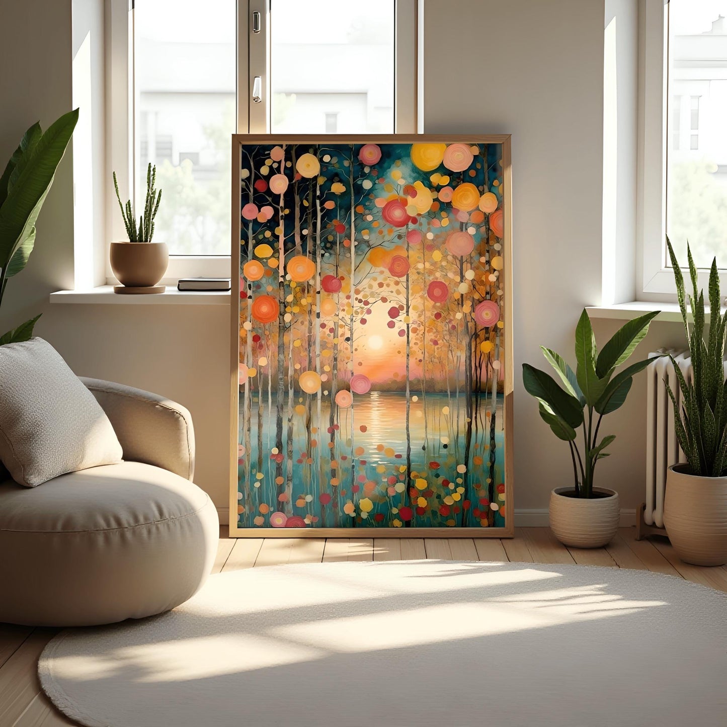 Gustav Klimt Print Trees and Sunlight Print Poster, Moon & Stars Tree Art, Premium Matte Paper, Klimt Exhibition Wall Decor, Fine Art Print