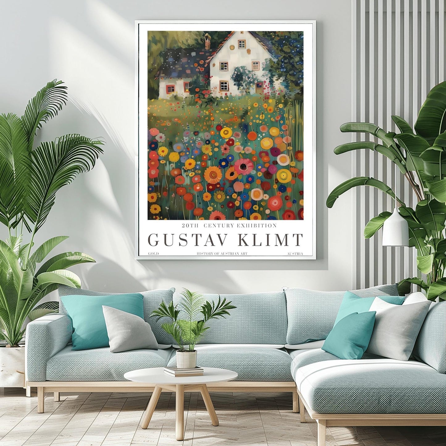 Gustav Klimt Print Flower Garden Poster, Klimt Museum & Exhibition Wall Art, Decorative Gustav Klimt Painting Print for Home Decor