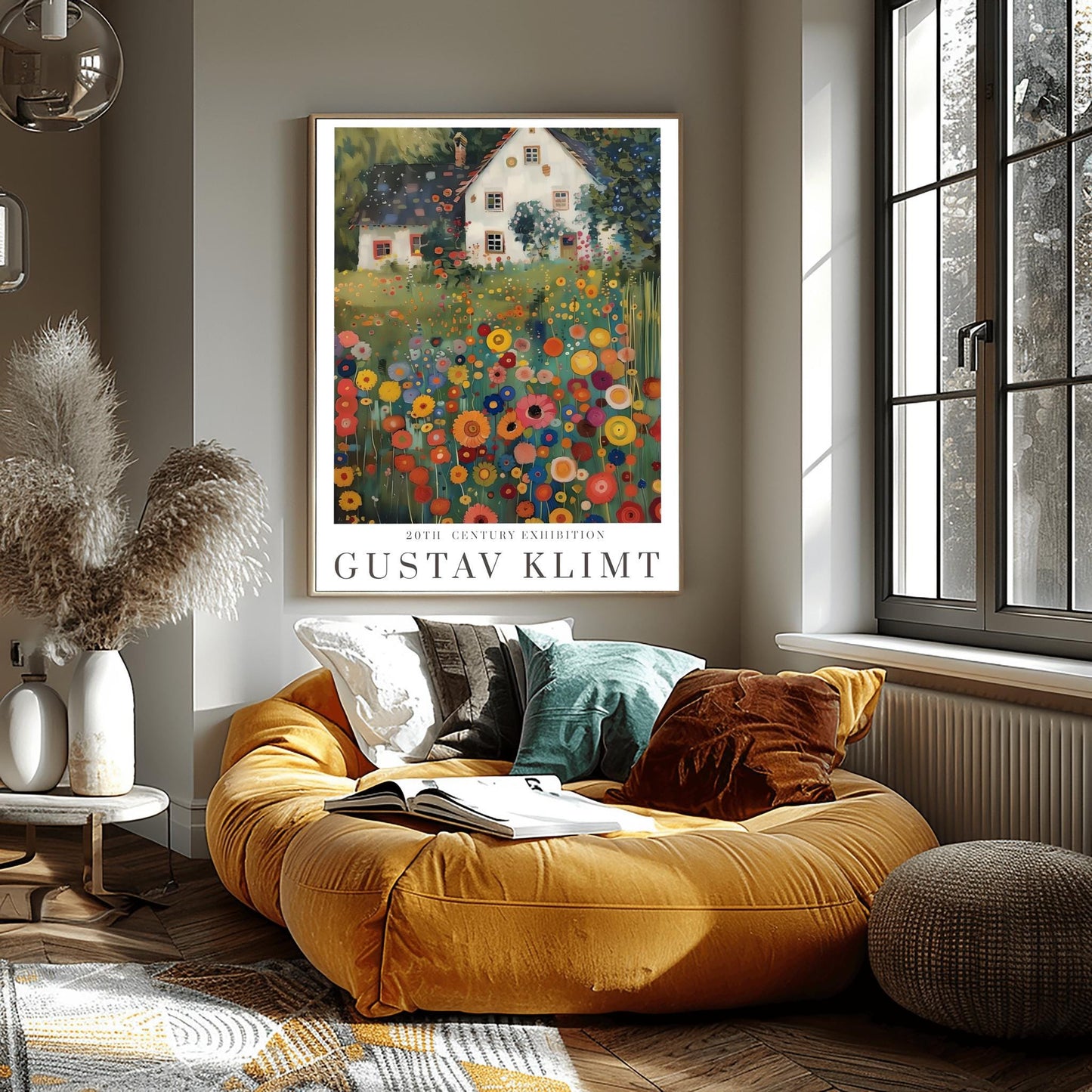 Gustav Klimt Print Flower Garden Poster, Klimt Museum & Exhibition Wall Art, Decorative Gustav Klimt Painting Print for Home Decor