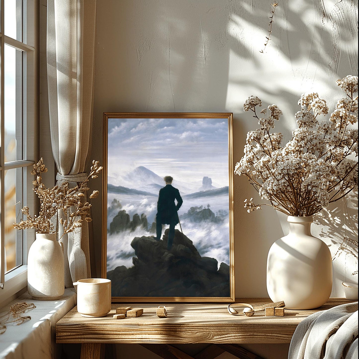 Wanderer Above Sea of Fog, Friedrich Landscape Poster, Romanticism Art Print, Physical Giclée Poster, Dark Academia Decor, Moody Wall Art