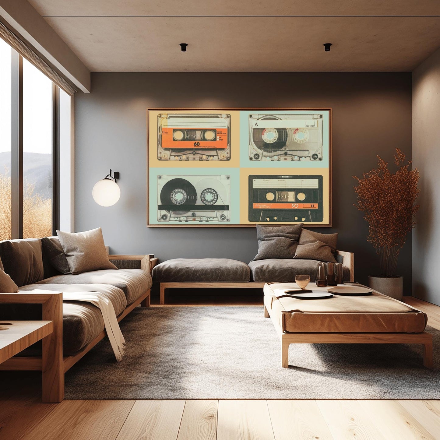 Retro Cassette Tape Art 80s Music Print Nostalgia Decor - Old School Tech