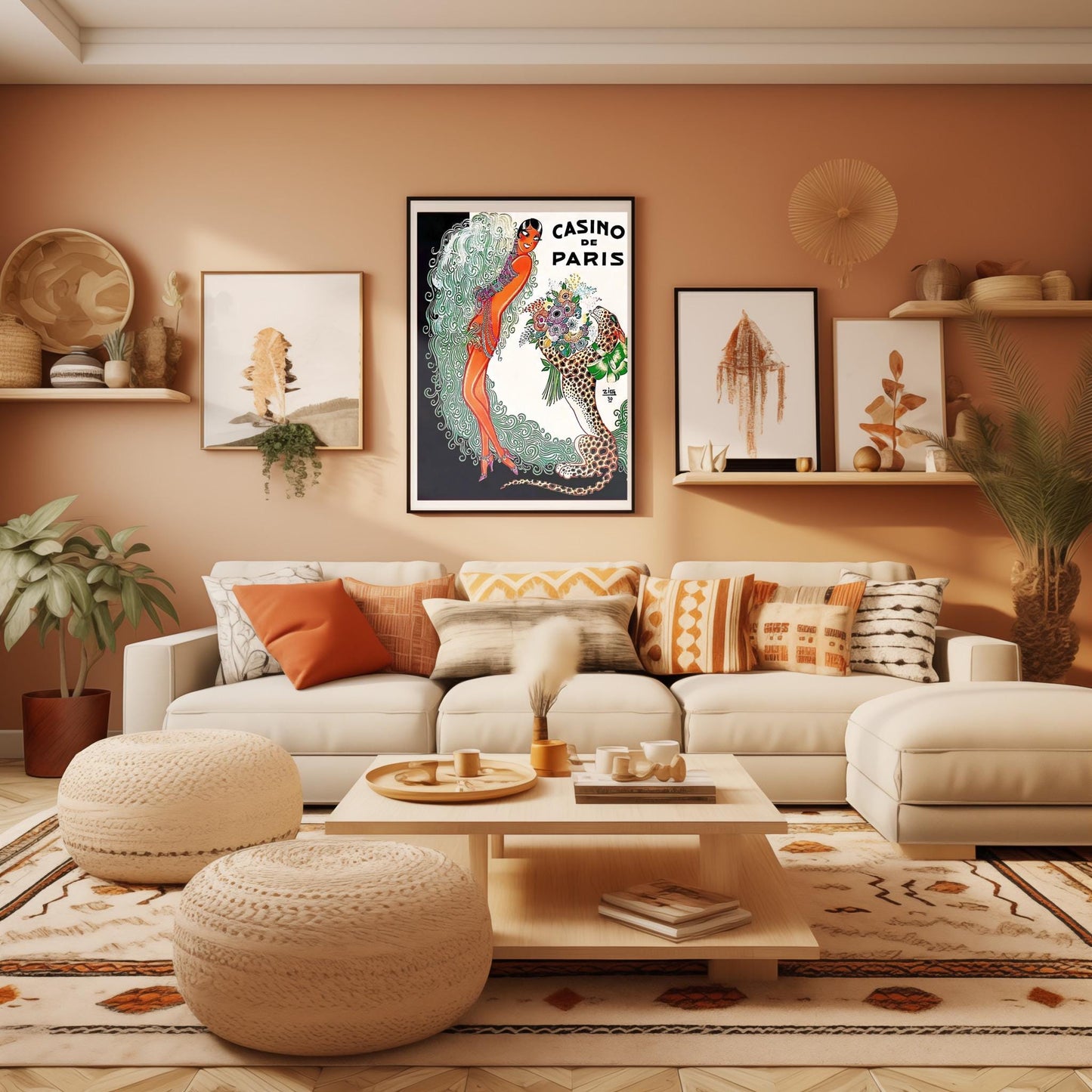 Vibrant Art Deco Casino de Paris Poster | Vintage French Cabaret Print | Retro Dancer & Cheetah Art | 1920s Glamour Wall Decor | Paris Lover