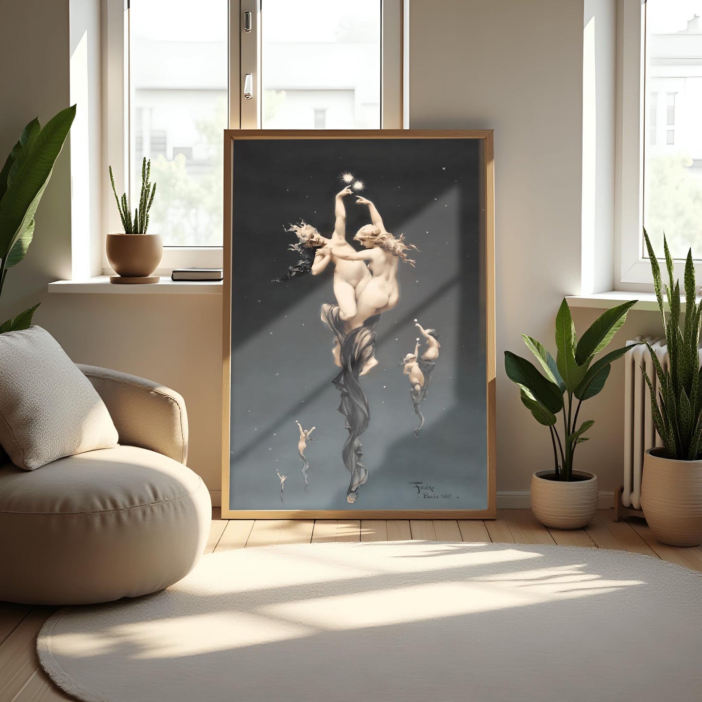 Falguière The Stars Poster | Celestial Nude Art Print | 1881 Academic Painting | Mythological Gallery Wall Decor | Ethereal Figurative Art