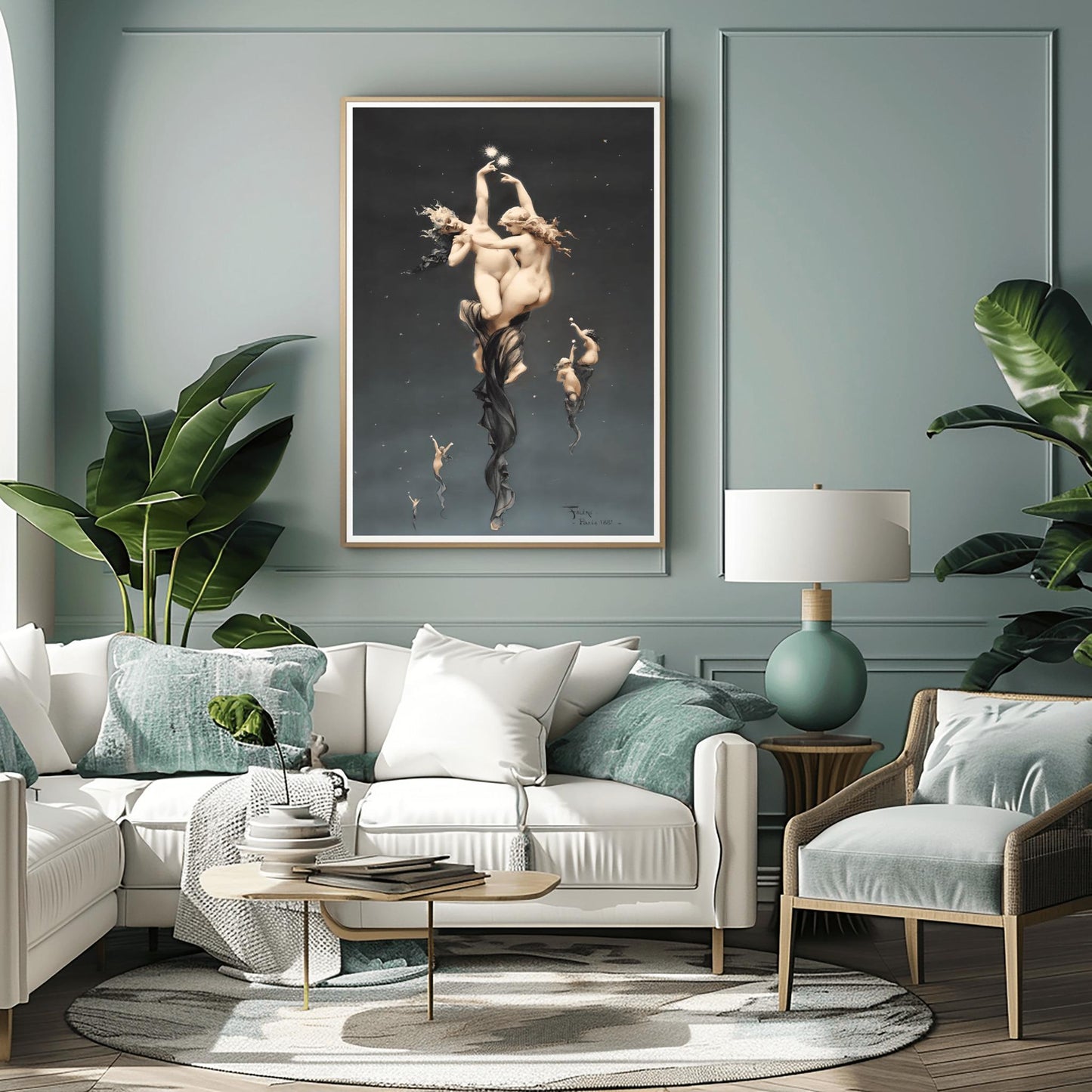 Falguière The Stars Poster | Celestial Nude Art Print | 1881 Academic Painting | Mythological Gallery Wall Decor | Ethereal Figurative Art