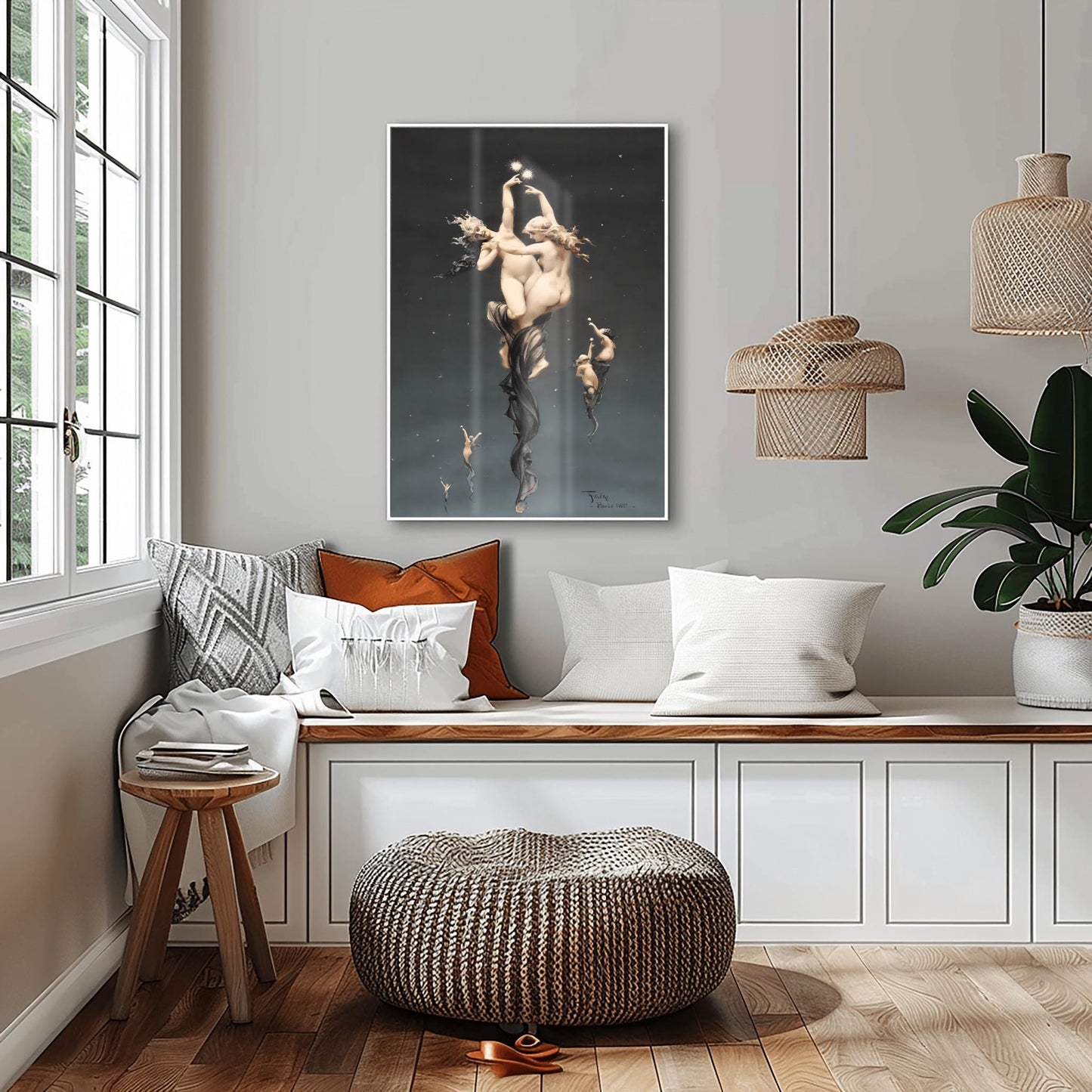 Falguière The Stars Poster | Celestial Nude Art Print | 1881 Academic Painting | Mythological Gallery Wall Decor | Ethereal Figurative Art