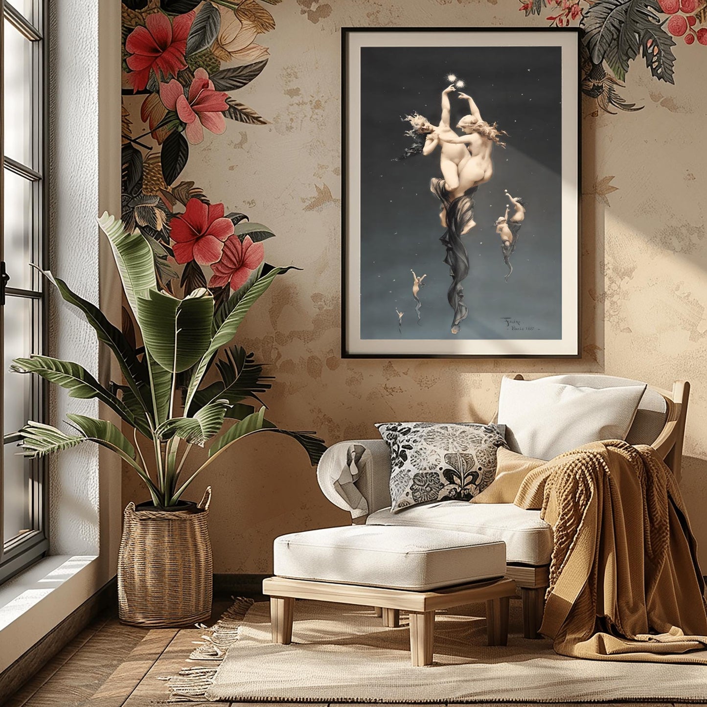 Falguière The Stars Poster | Celestial Nude Art Print | 1881 Academic Painting | Mythological Gallery Wall Decor | Ethereal Figurative Art