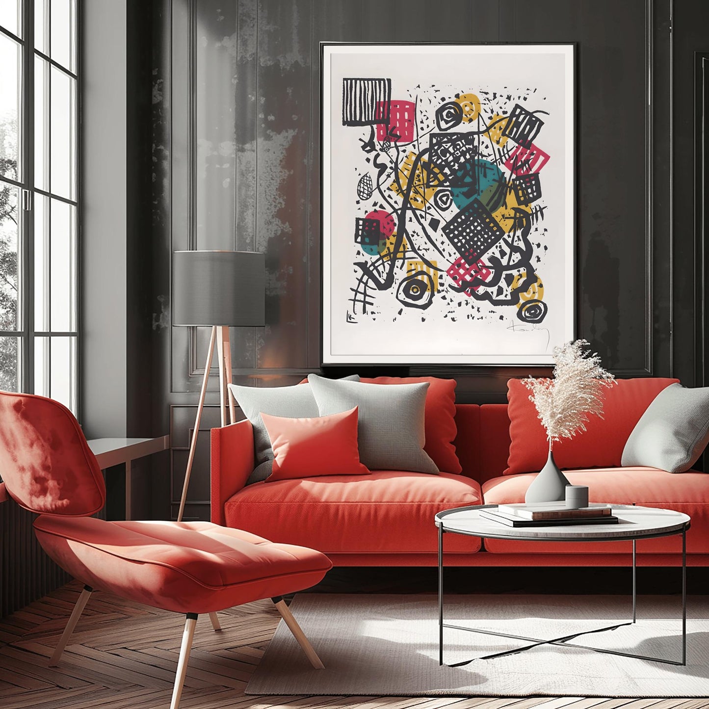 Wassily Kandinsky Abstract Poster – Modern Geometric Art Print, Bauhaus-Inspired Wall Decor, Mid Century Modern Vibes, Gift for Art Lovers