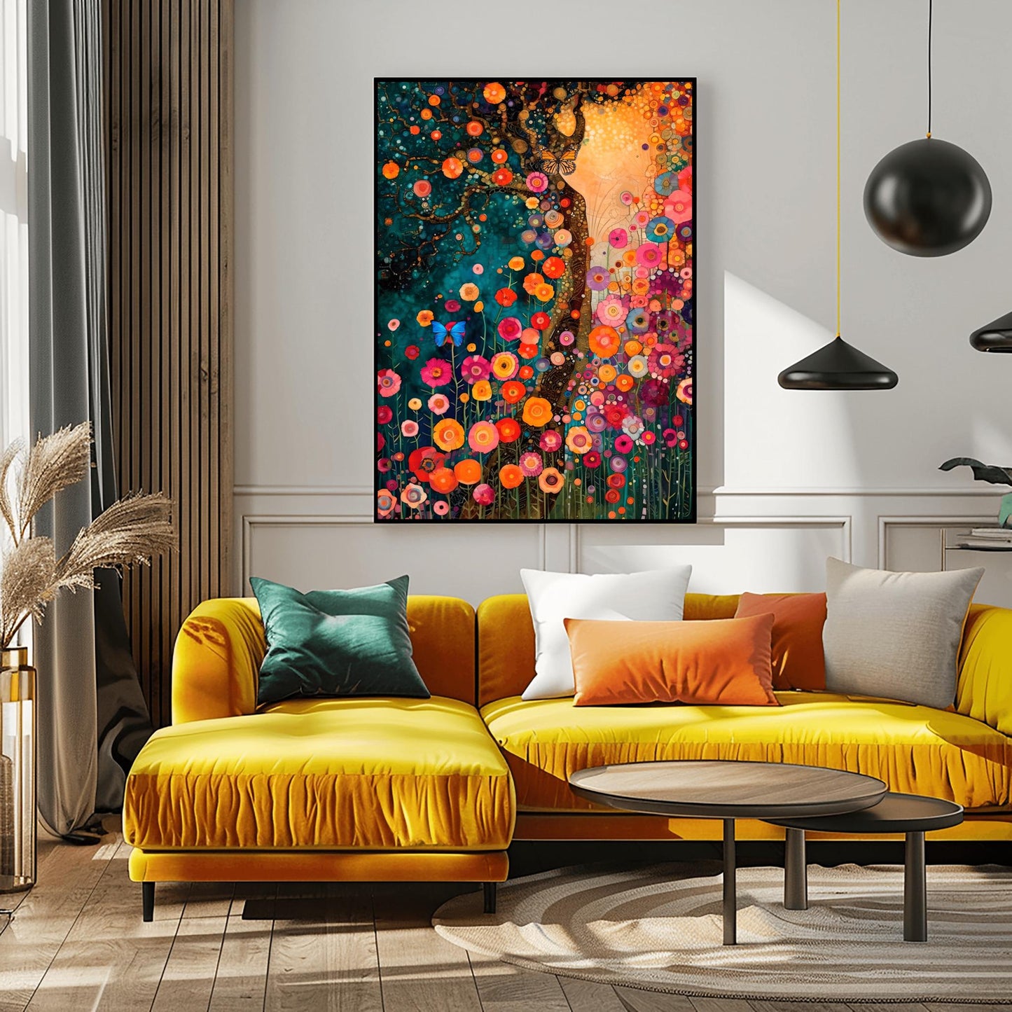 Gustav Klimt Print Flower Garden Poster - Klimt Museum & Exhibition Art, Flower Market Painting Wall Decor, Vibrant Meadow, Garden Poster