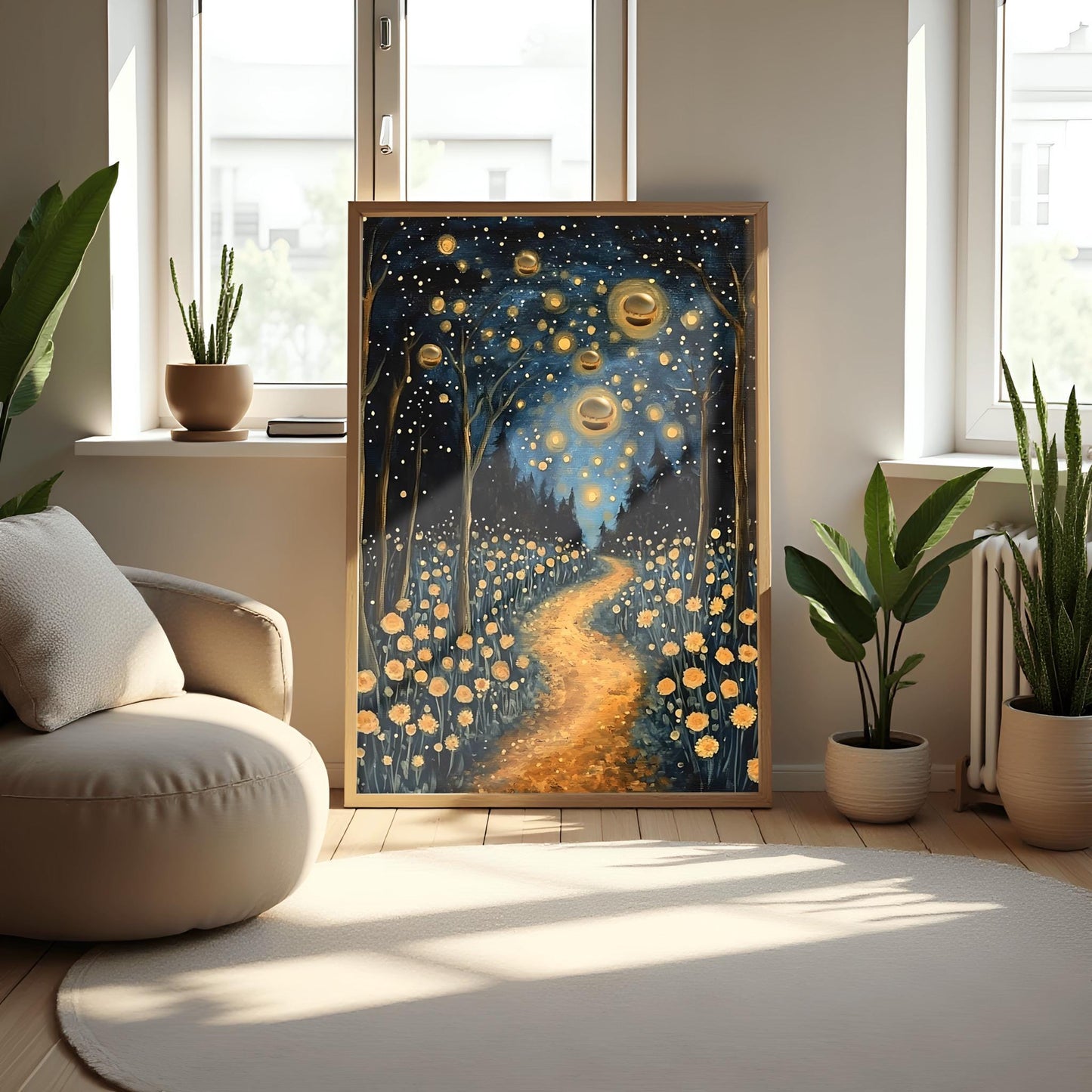 Gustav Klimt Print Golden Orbs Poster - Klimt Museum & Exhibition Art, Flower Market Painting Wall Decor, Vibrant Meadow, Garden Poster