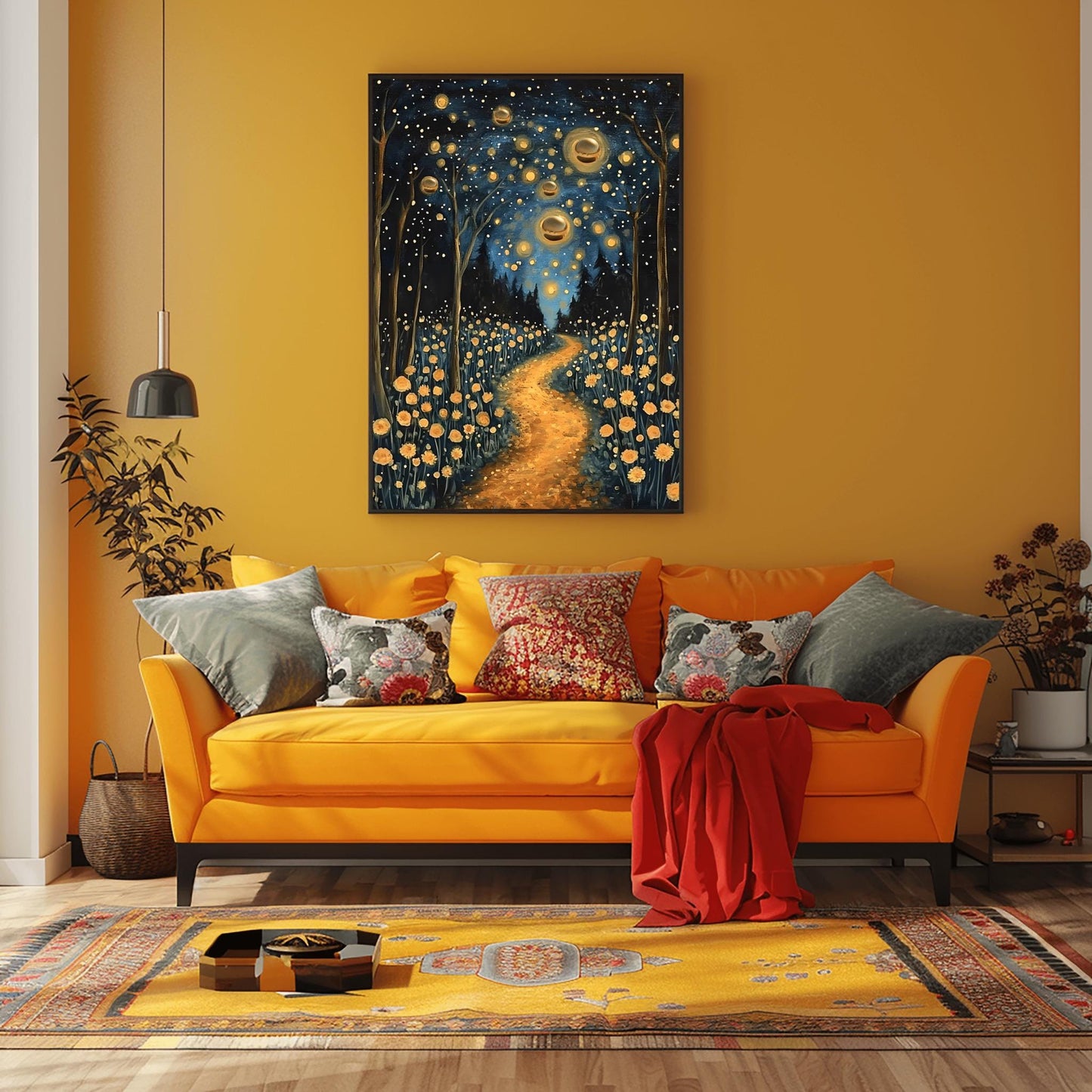 Gustav Klimt Print Golden Orbs Poster - Klimt Museum & Exhibition Art, Flower Market Painting Wall Decor, Vibrant Meadow, Garden Poster