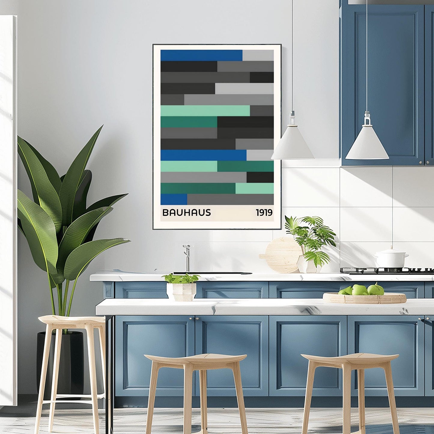 Poster Bauhaus 1919 Poster - Minimalist Abstract Bauhaus Print | Modernist Geometric Decor | Geometric Retro Print | Bauhaus Exhibition