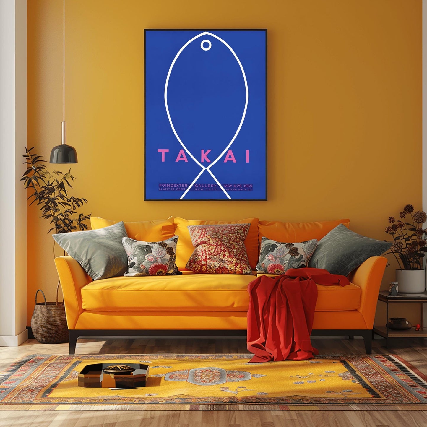 Minimalist Fishbone Art Print | Abstract Fish Poster | Takai Exhibition Gallery Wall Art | Mid-Century Modern Design | Nautical Decor