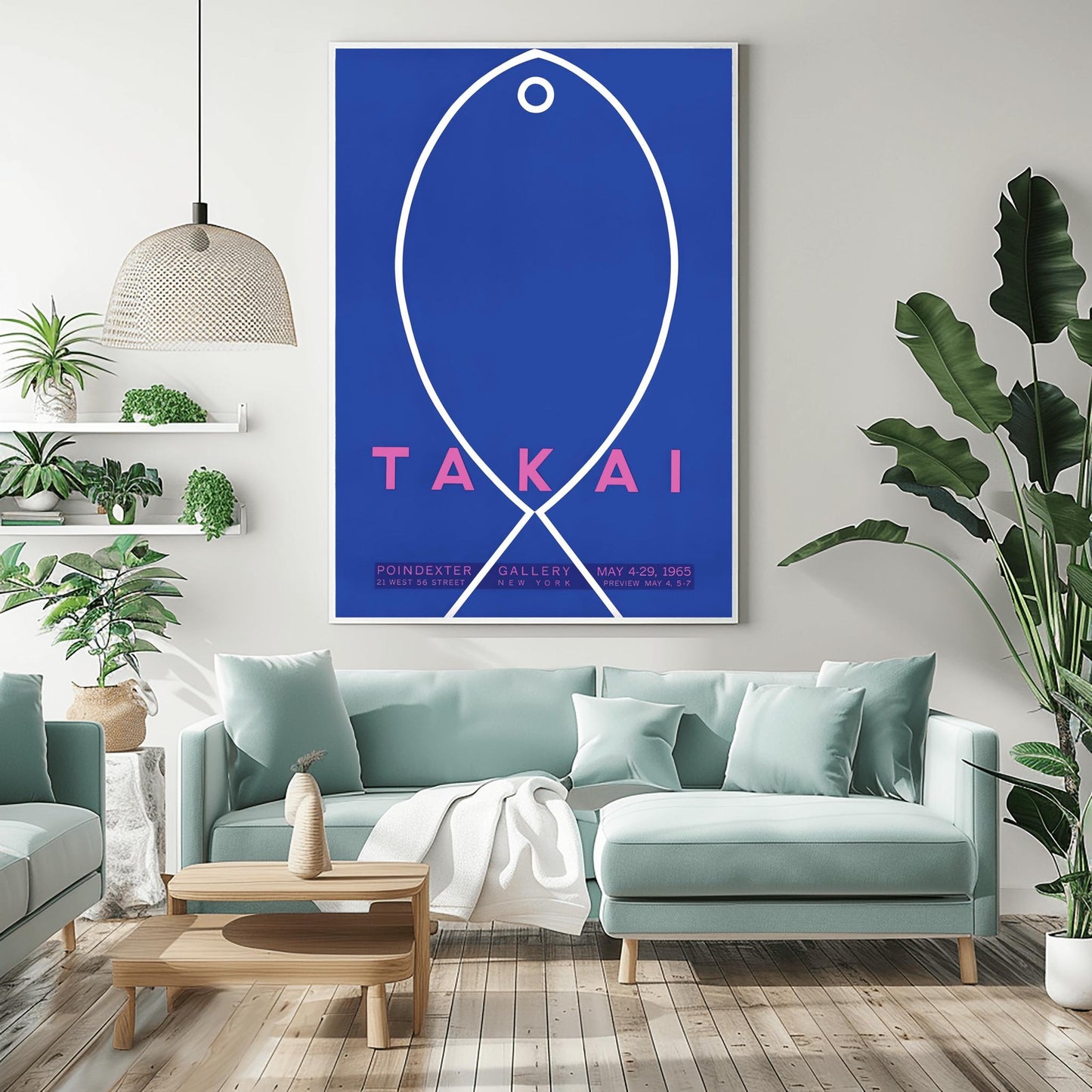 Minimalist Fishbone Art Print | Abstract Fish Poster | Takai Exhibition Gallery Wall Art | Mid-Century Modern Design | Nautical Decor