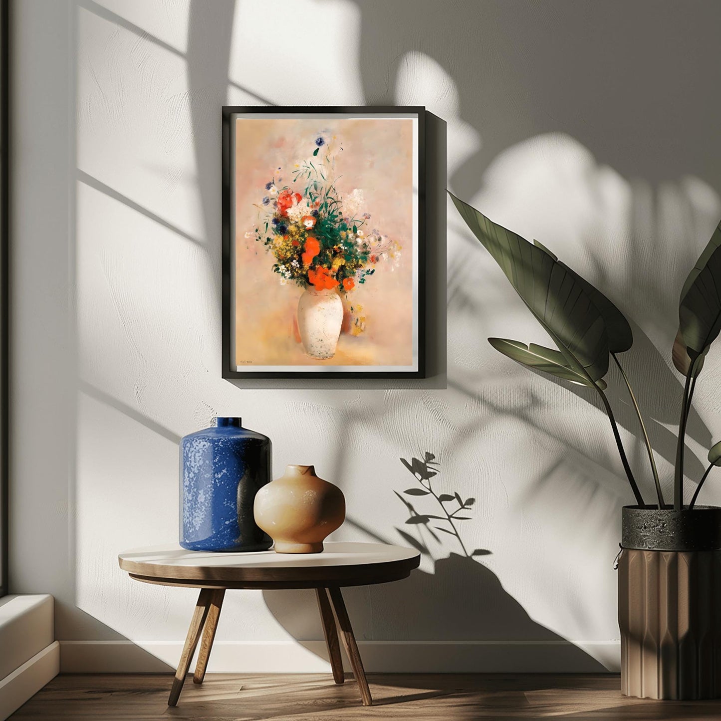 Renoir Impressionist Floral Print | Vibrant Flower Bouquet Art | Ceramic Vase Painting | Classic Home Decor Gift | Fine Art Reproduction
