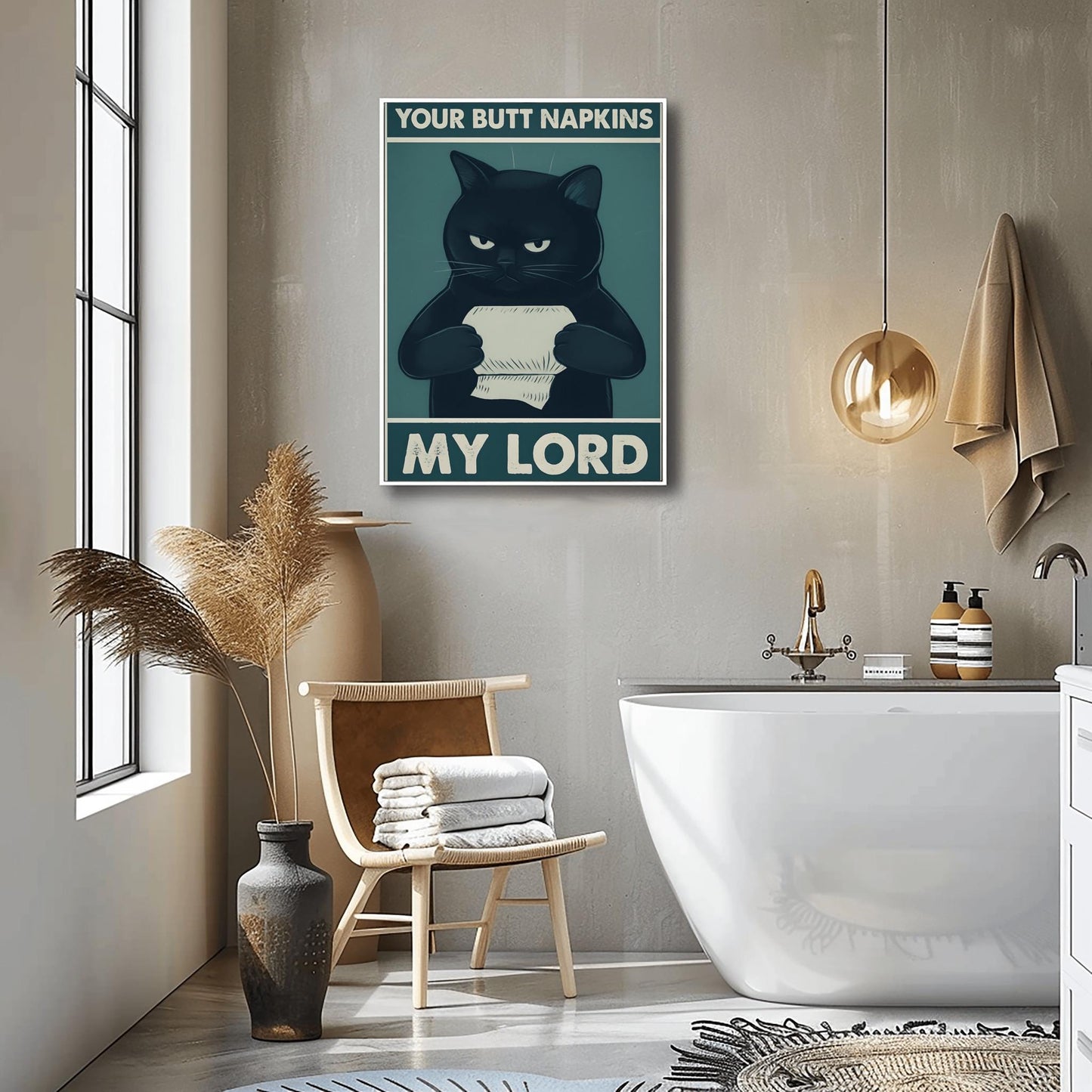 Funny Siamese Cat Art Print, Cat on Toilet Bathroom Decor, Quirky Pet Lover Gift, Humorous Reading Cat Poster, Unique Wall Art