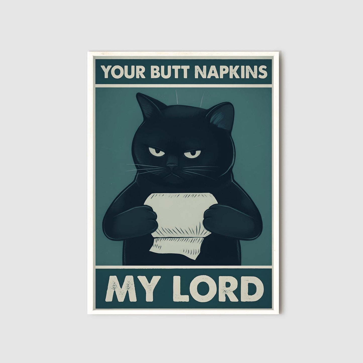 Funny Siamese Cat Art Print, Cat on Toilet Bathroom Decor, Quirky Pet Lover Gift, Humorous Reading Cat Poster, Unique Wall Art