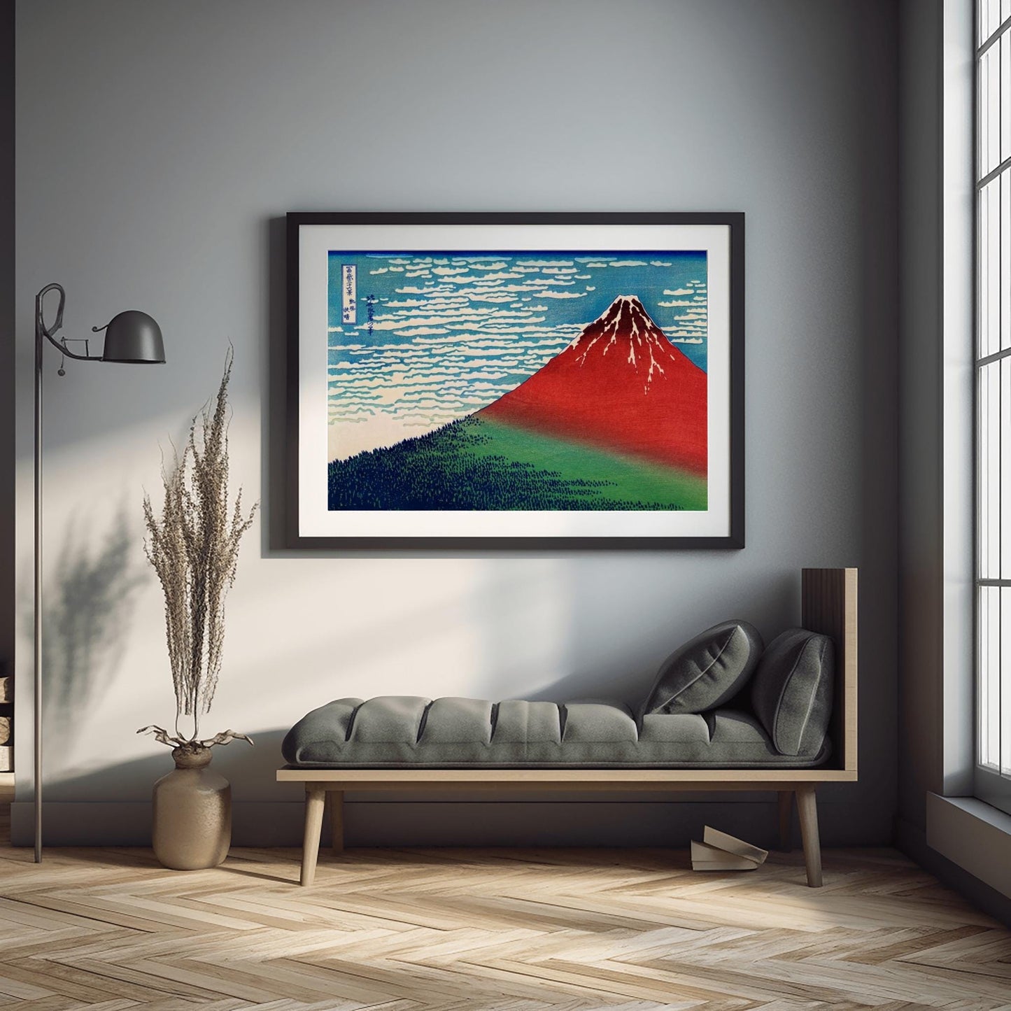 Katsushika Hokusai Red Fuji Print – Japanese Woodblock Mount Fuji Art, Ukiyo-e Landscape, Edo Period Decor