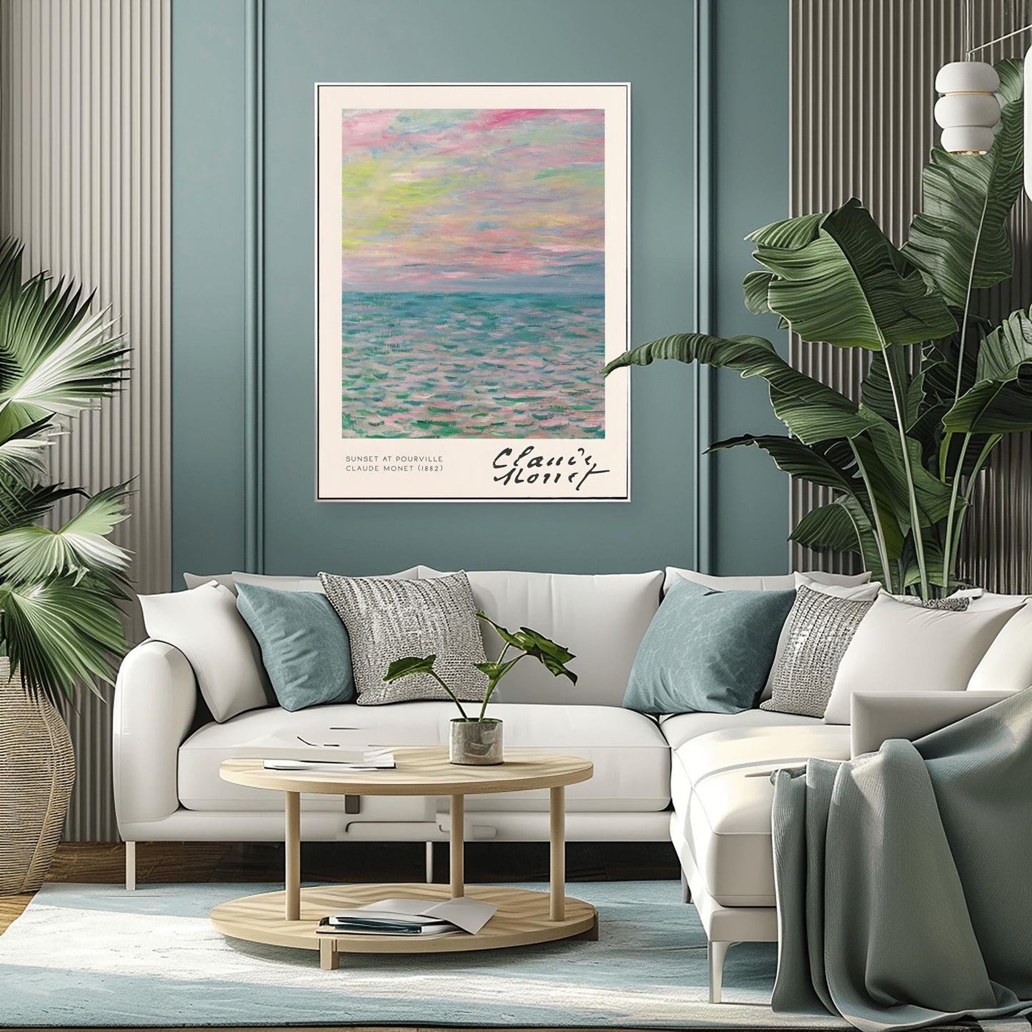 Monet Print Sunset at Pourville, Claude Monet Seascape Painting, Impressionist Wall Art, Classic Art Poster, Vibrant Sunset Decor, Art Gift