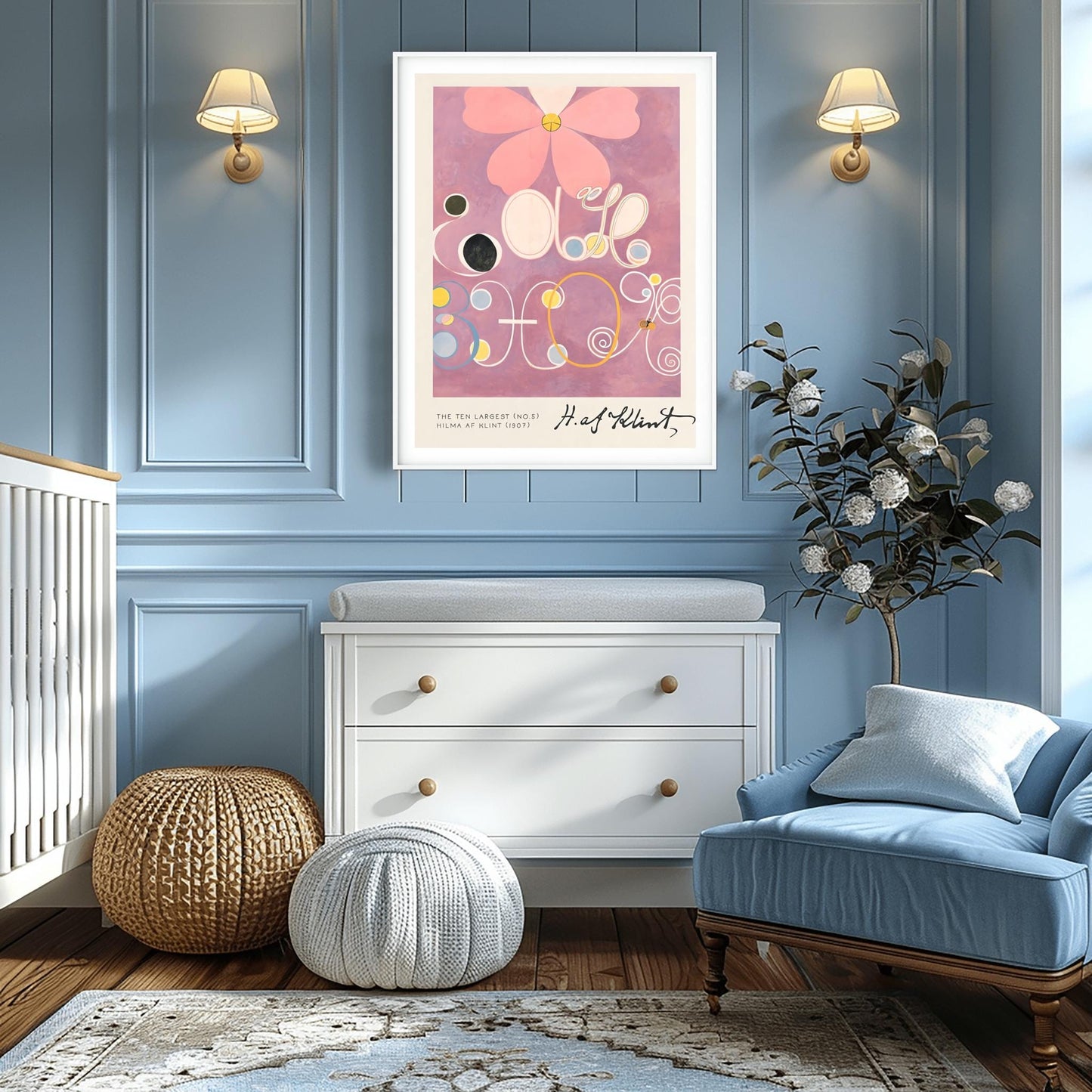 Hilma af Klint The Ten Largest No. 5, Abstract Flower Art Print, Spiritual Botanical Poster, Hilma af Klint Wall Art Modernist Gallery Decor