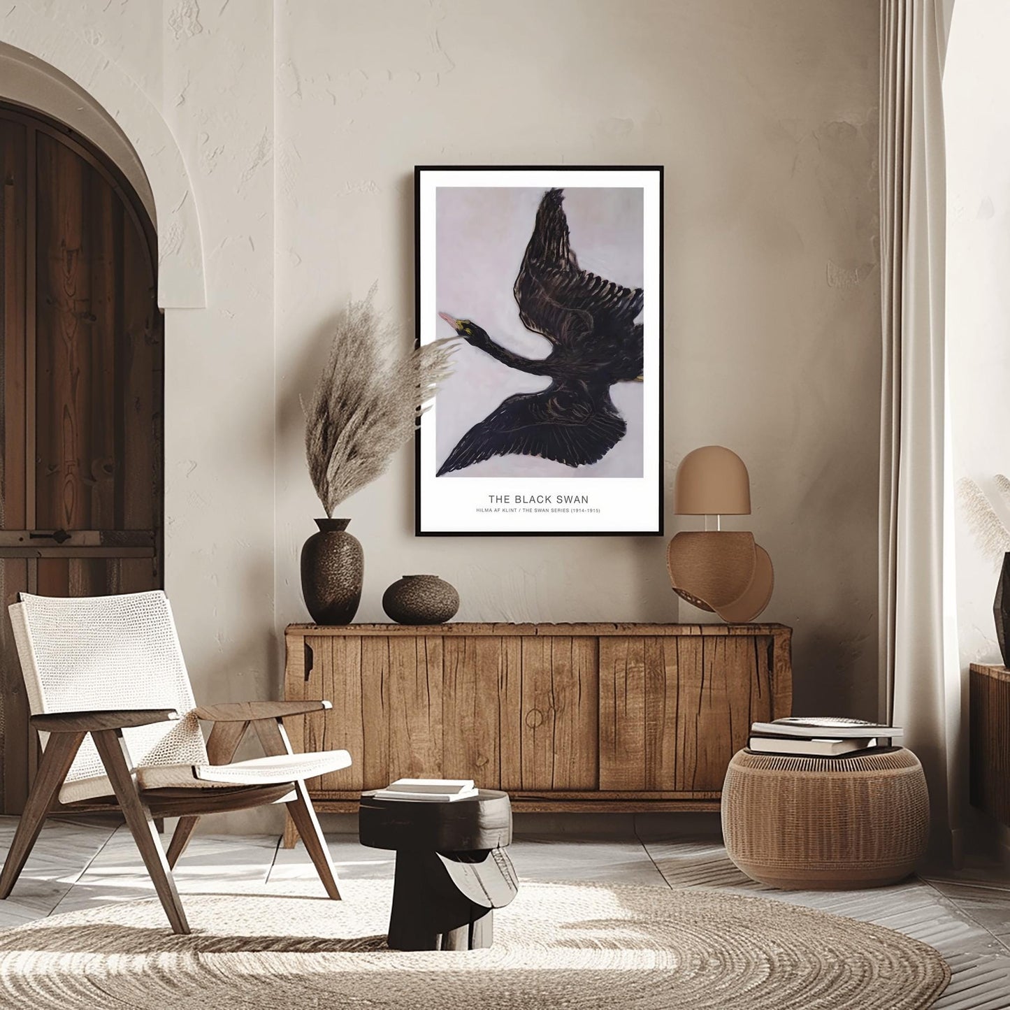 Hilma af Klint The Black Swan Print, Abstract Spiritual Art, Impressionist Painting Poster, Art History Wall Decor, Modernist Gallery Print