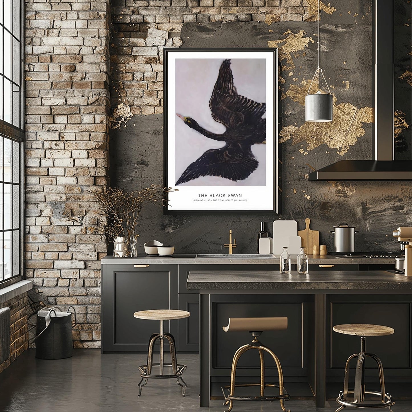 Hilma af Klint The Black Swan Print, Abstract Spiritual Art, Impressionist Painting Poster, Art History Wall Decor, Modernist Gallery Print
