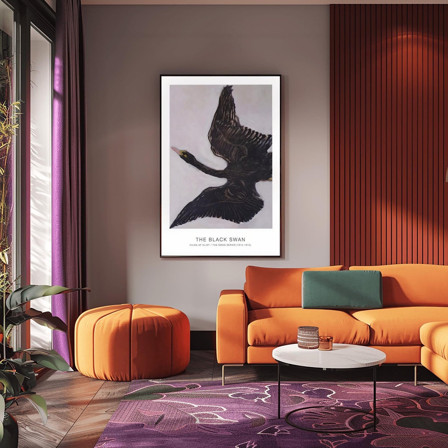 Hilma af Klint The Black Swan Print, Abstract Spiritual Art, Impressionist Painting Poster, Art History Wall Decor, Modernist Gallery Print