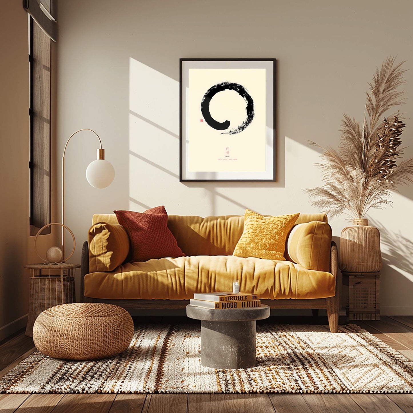 Enso Zen Circle Art Print | Minimalist Black Ink Brushstroke Poster | Japanese Calligraphy Wall Decor | Spiritual Home Art | Calm Meditation