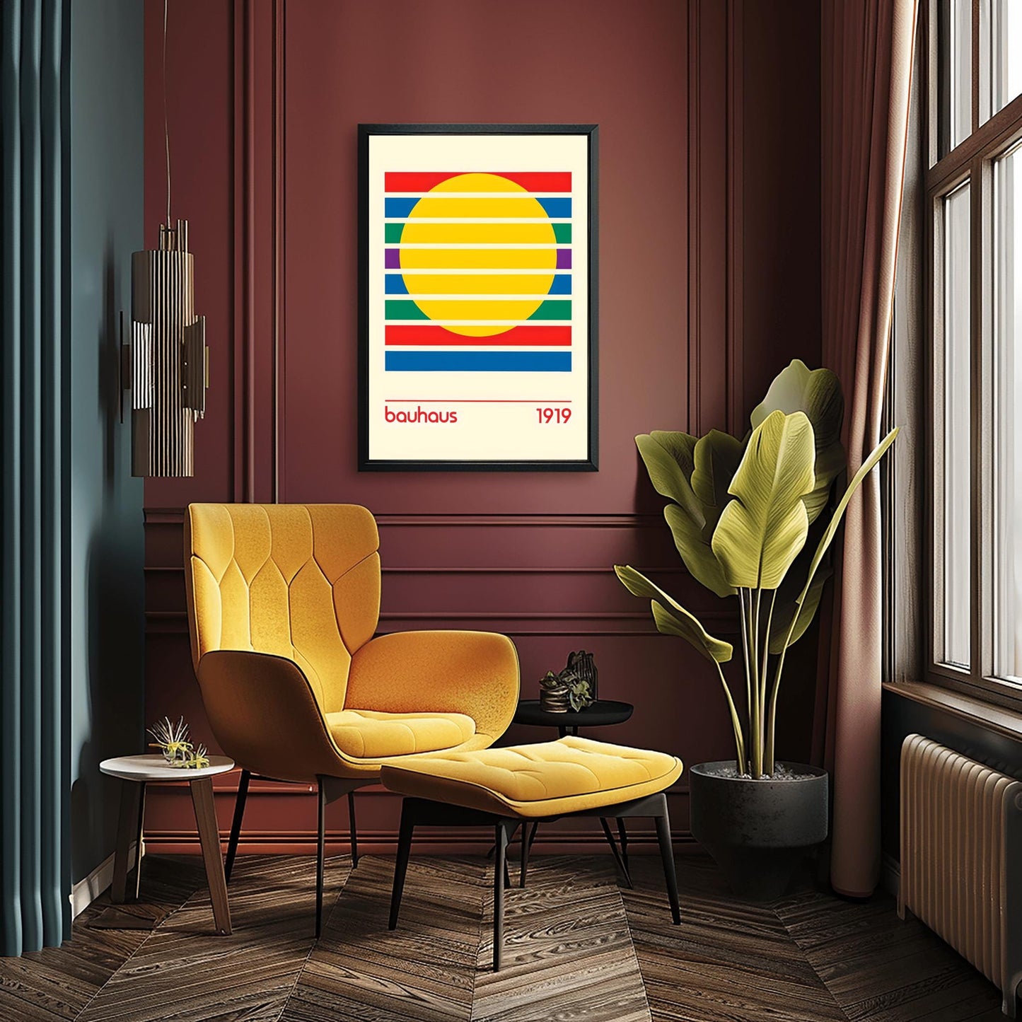 Bauhaus Poster, Minimalist Art Print, Geometric Wall Art, Modernist Design, Bauhaus 1919 Print, Abstract Mid-Century Decor