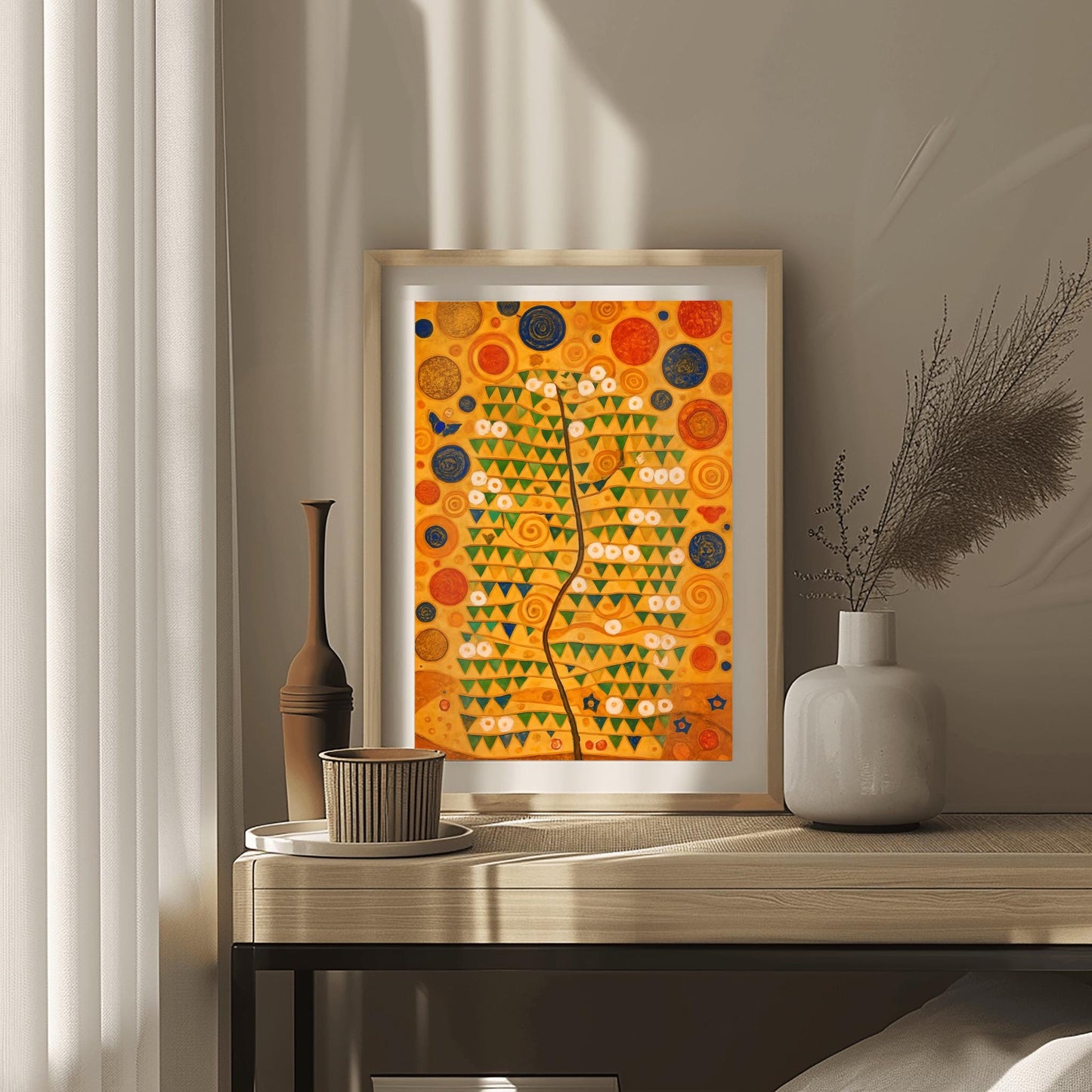 Gustav Klimt Tree of Life Poster, Art Nouveau Wall Decor, Golden Forest Print, Symbolist Whimsical Nature Painting for Home