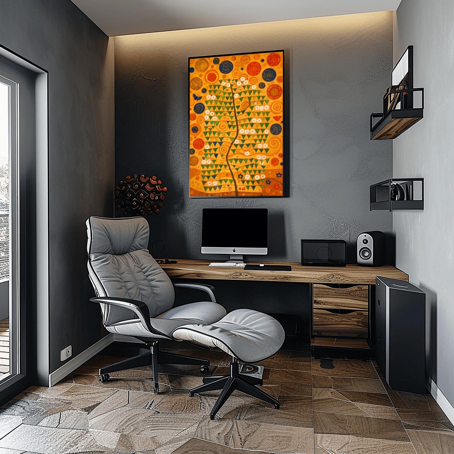 Gustav Klimt Tree of Life Poster, Art Nouveau Wall Decor, Golden Forest Print, Symbolist Whimsical Nature Painting for Home