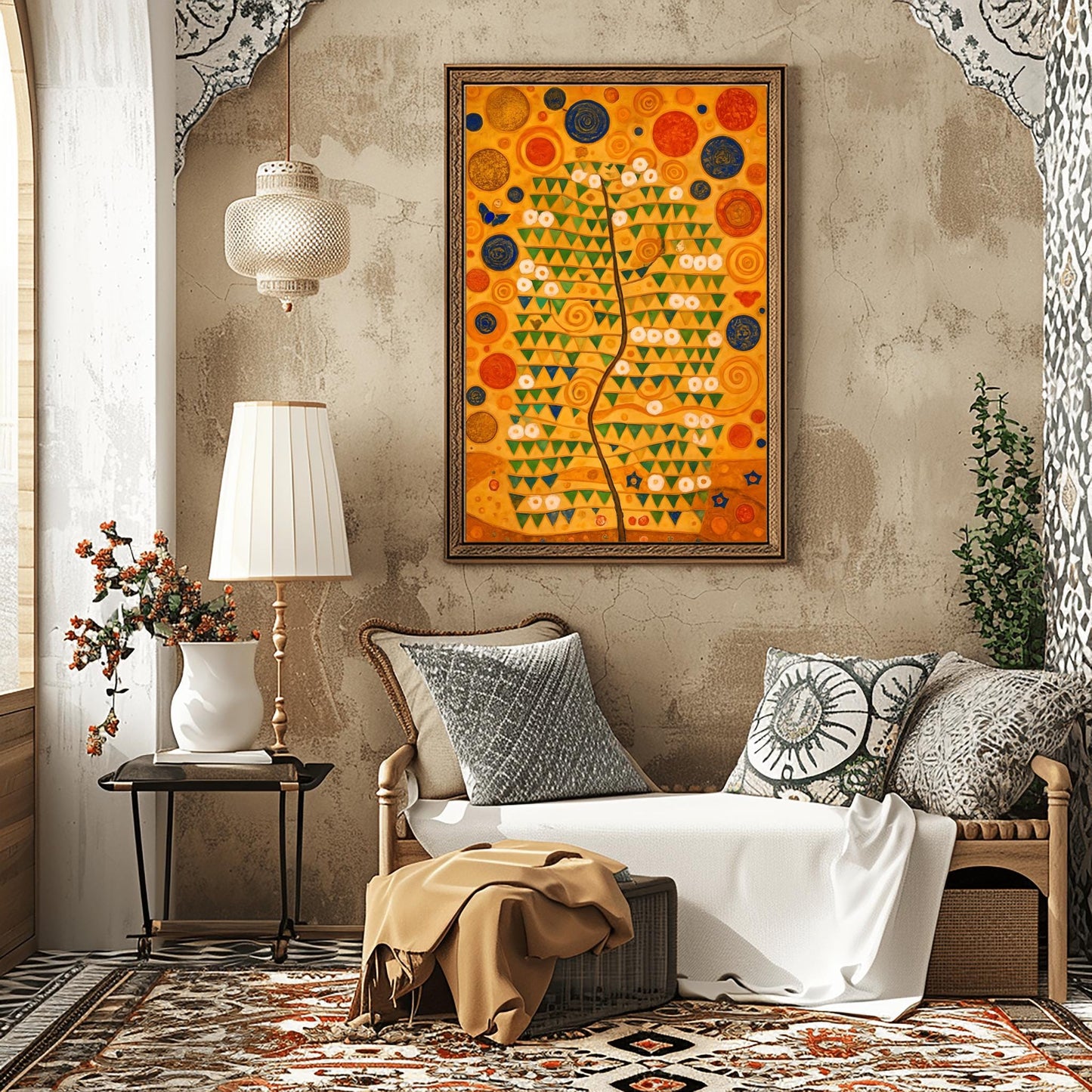 Gustav Klimt Tree of Life Poster, Art Nouveau Wall Decor, Golden Forest Print, Symbolist Whimsical Nature Painting for Home
