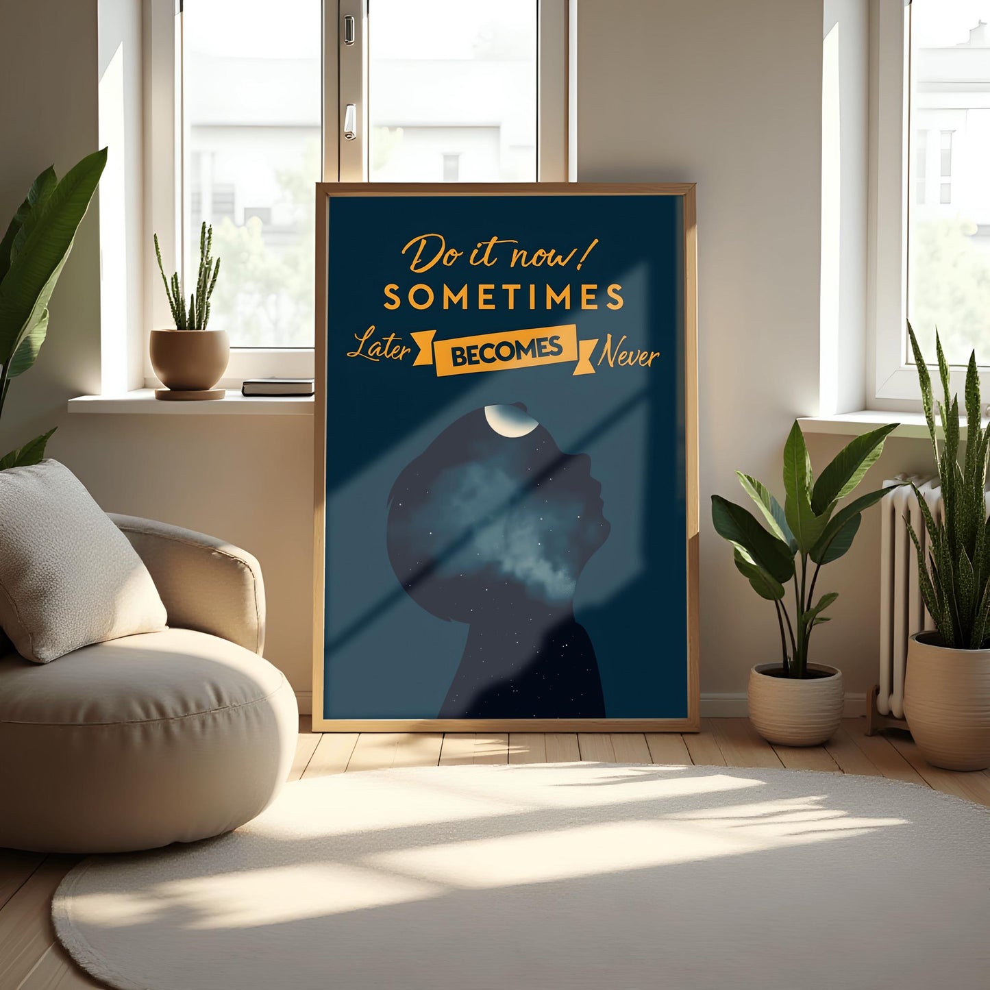 Do it now! Motivational Poster, Inspirational Quote Art, Procrastination Reminder, Office Wall Art, Kids Room Decor
