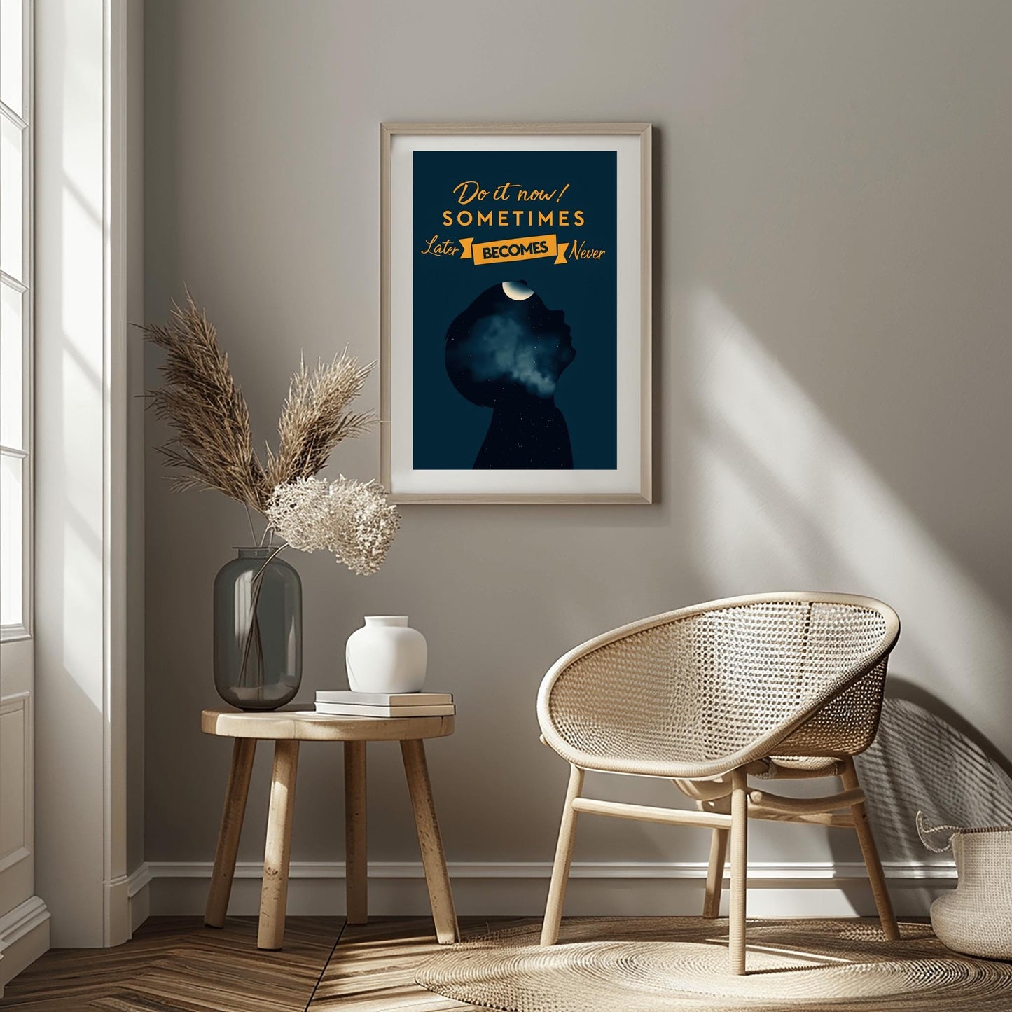 Do it now! Motivational Poster, Inspirational Quote Art, Procrastination Reminder, Office Wall Art, Kids Room Decor